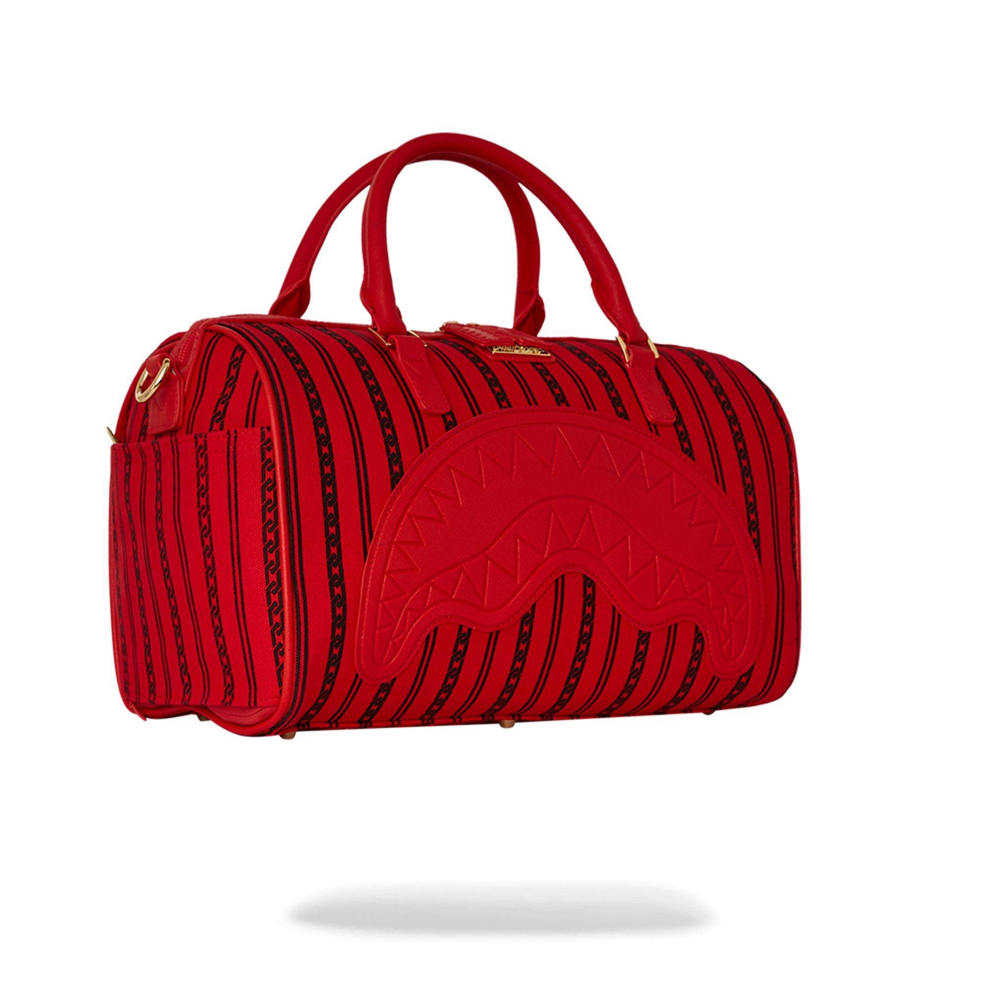 Sprayground Reverse Sharks in Paris Mini Duffle Bag - RED/BLACK Thumbnail View 3