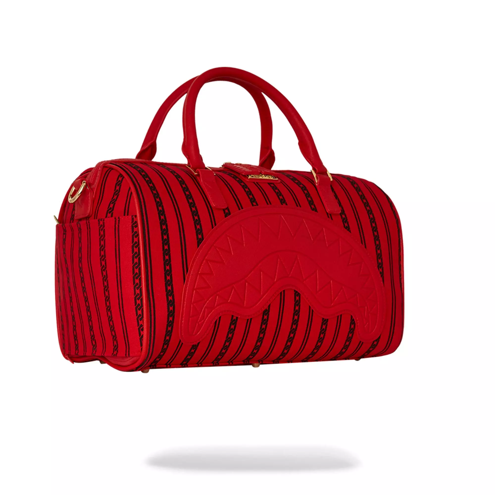 Sprayground Reverse Sharks in Paris Mini Duffle Bag - RED/BLACK