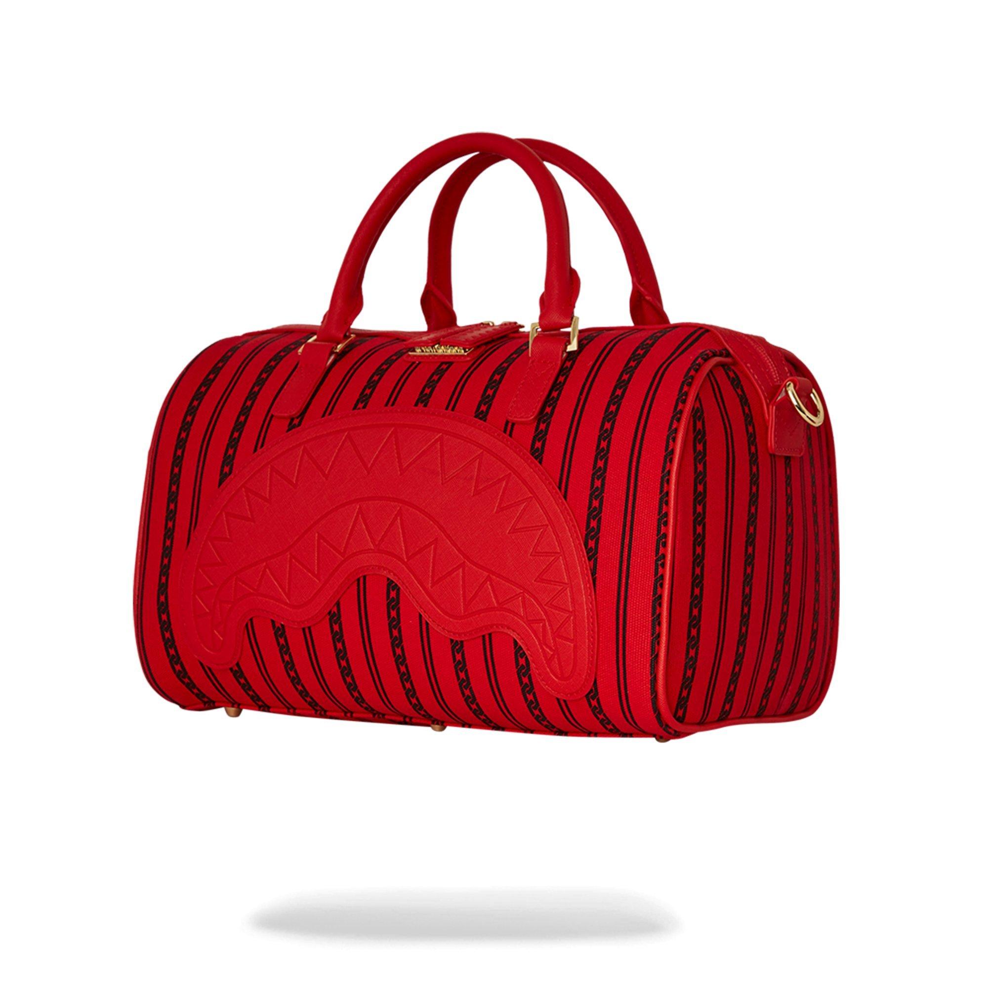 Sprayground Reverse Sharks in Paris Mini Duffle Bag - RED/BLACK Thumbnail View 4