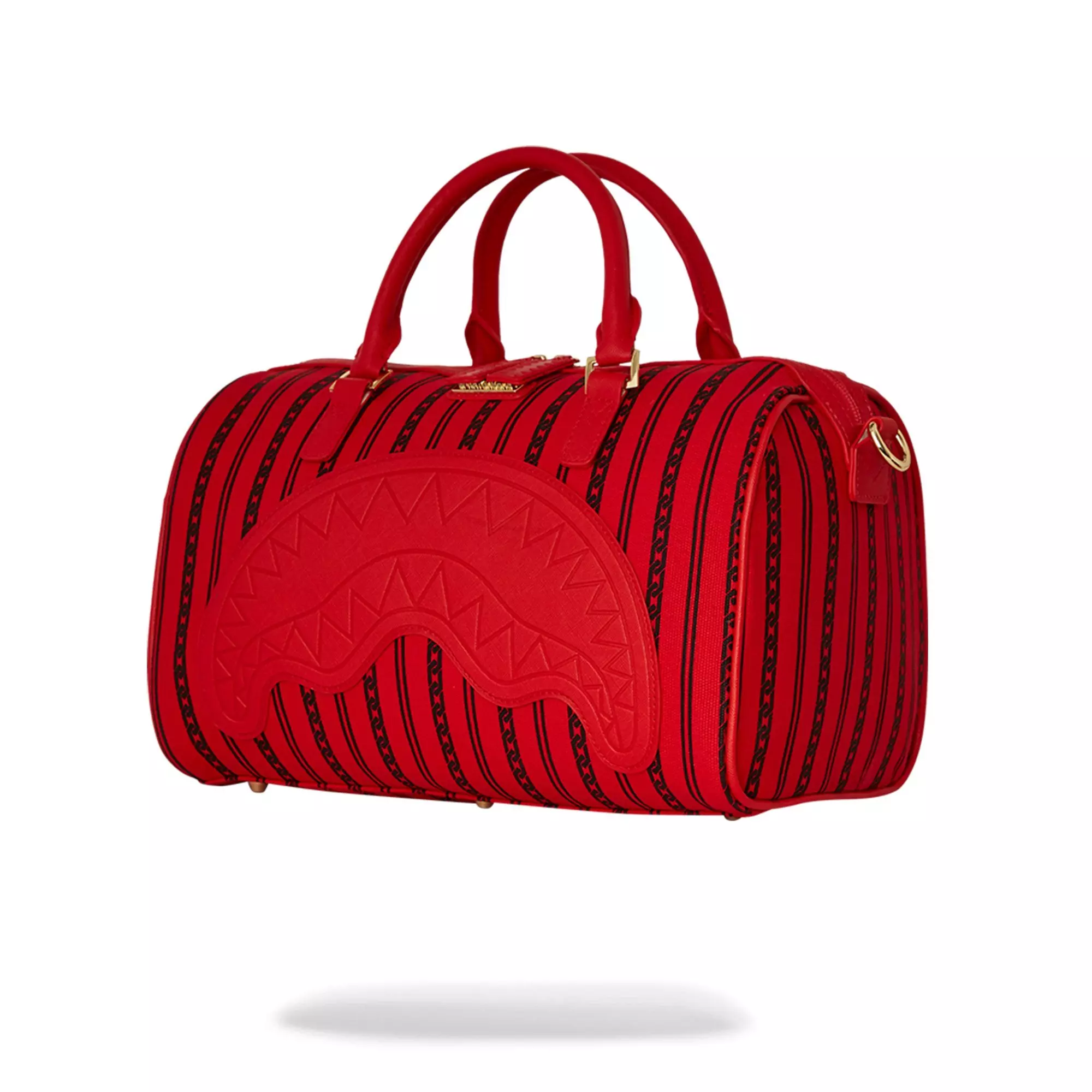 Sprayground Reverse Sharks in Paris Mini Duffle Bag - RED/BLACK