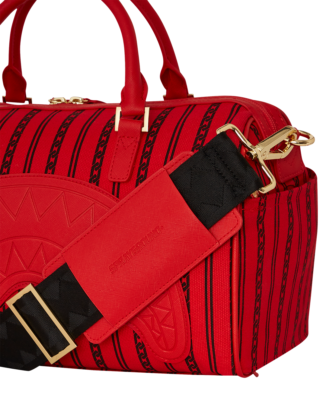 Sprayground Reverse Sharks in Paris Mini Duffle Bag - RED/BLACK Thumbnail View 6