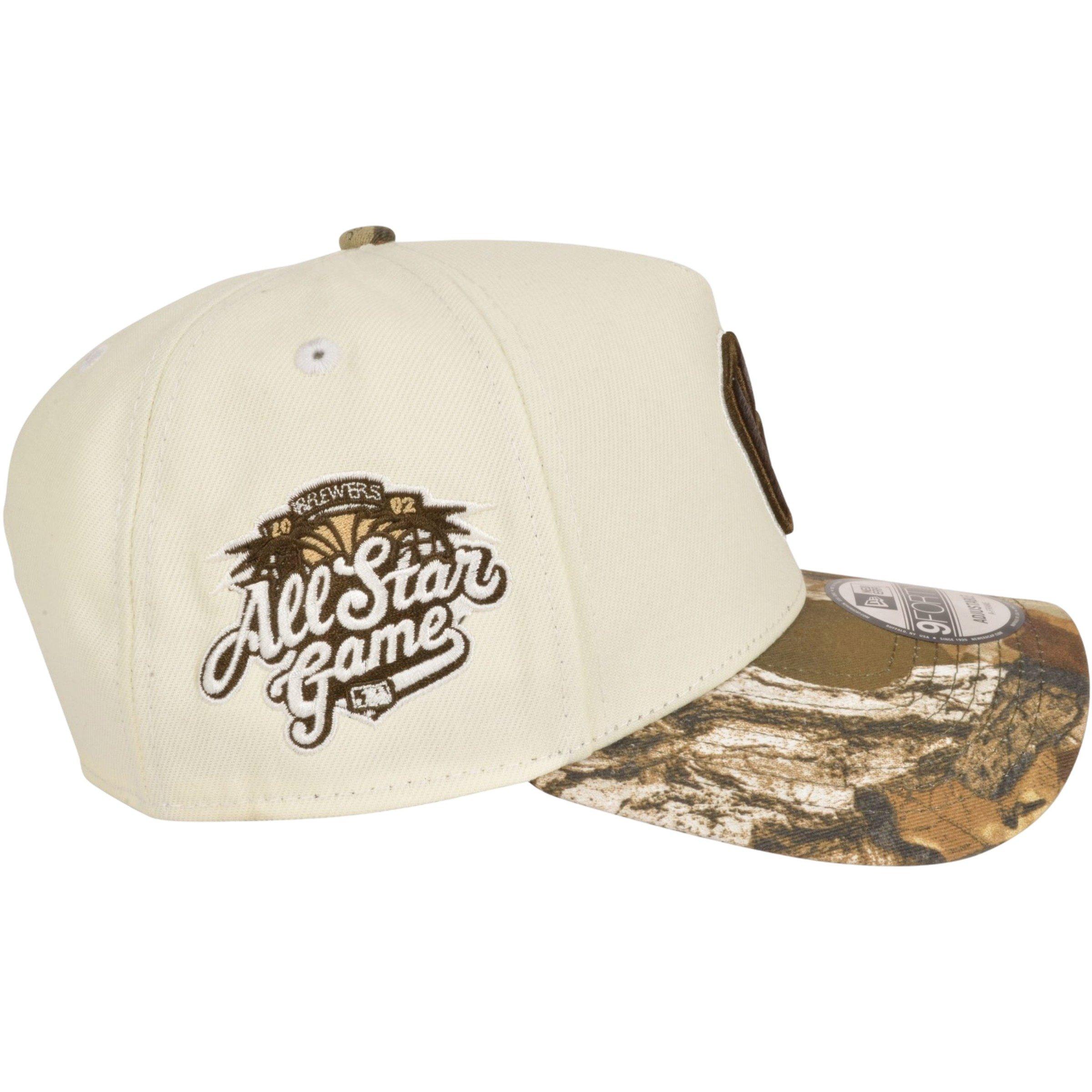 New Era Milwaukee Brewers 9FORTY Chrome Snapback Hat - Chrome/Camo - CREAM Thumbnail View 3