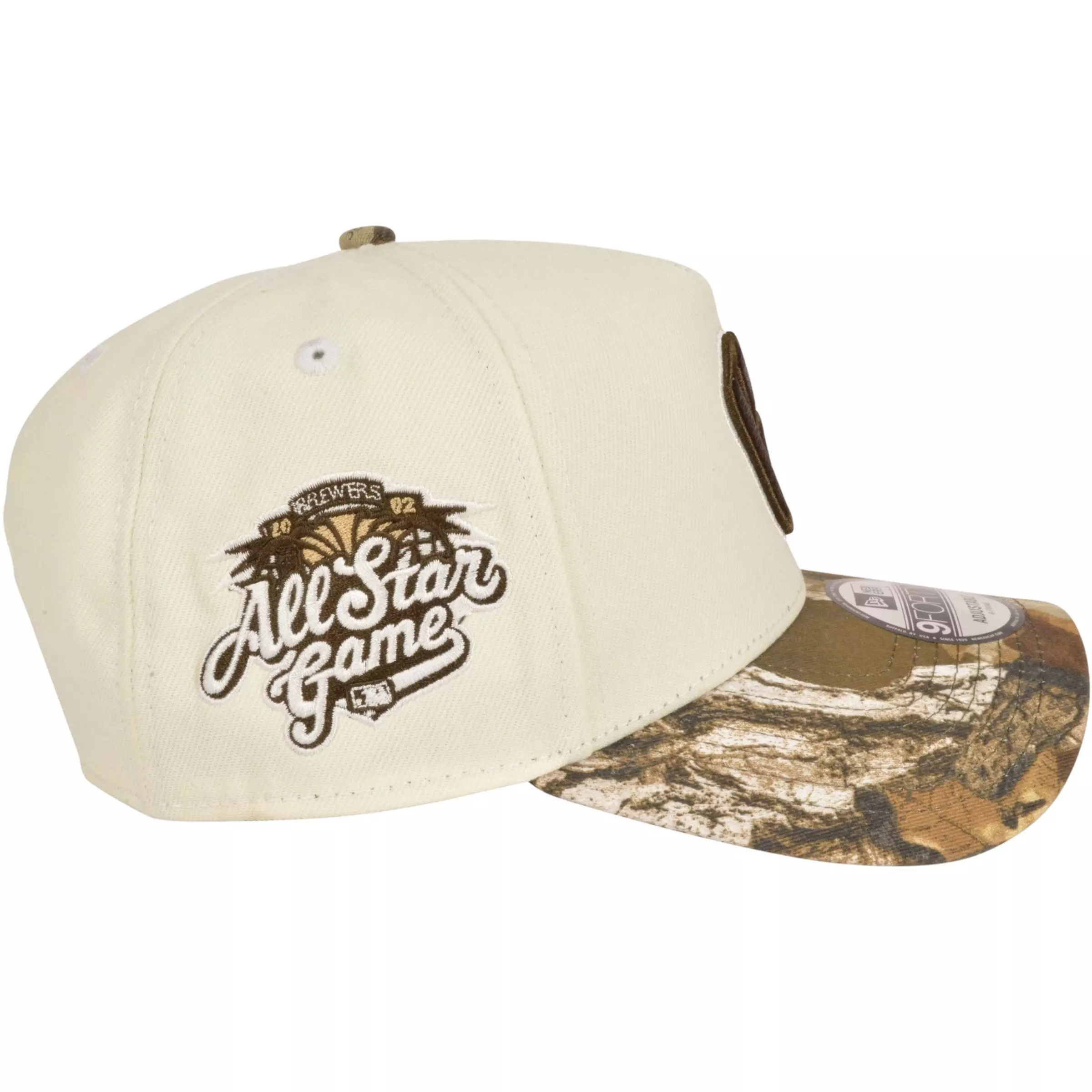 New Era Milwaukee Brewers 9FORTY Chrome Snapback Hat - Chrome/Camo - CREAM