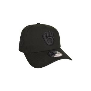 New Era Milwaukee Brewers 9FORTY Triple Black Snapback Hat-Black