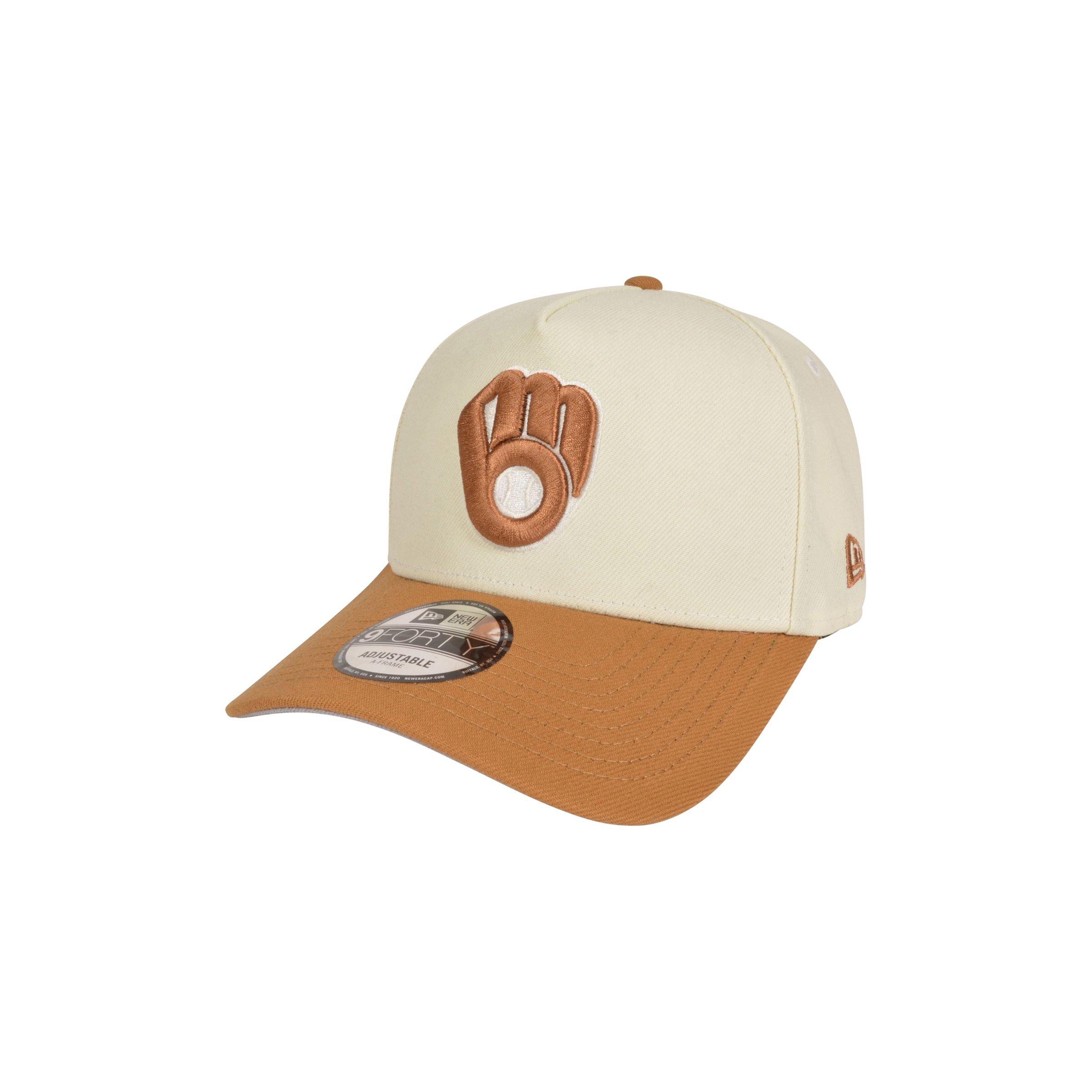 New Era Milwaukee Brewers 9FORTY Chrome Snapback Hat-Chrome/Bronze - CREAM Thumbnail View 1