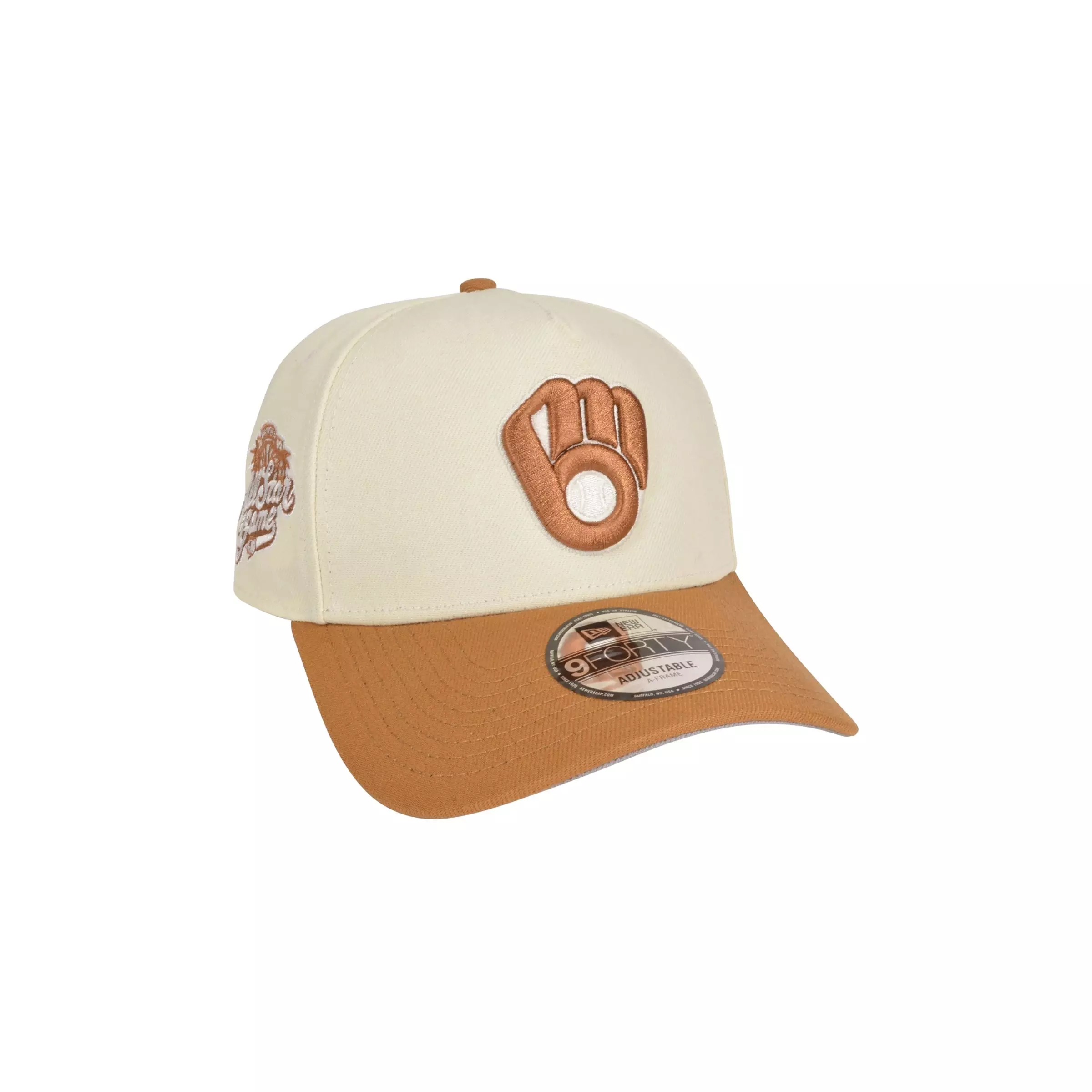 New Era Milwaukee Brewers 9FORTY Chrome Snapback Hat - Chrome/Bronze - CREAM
