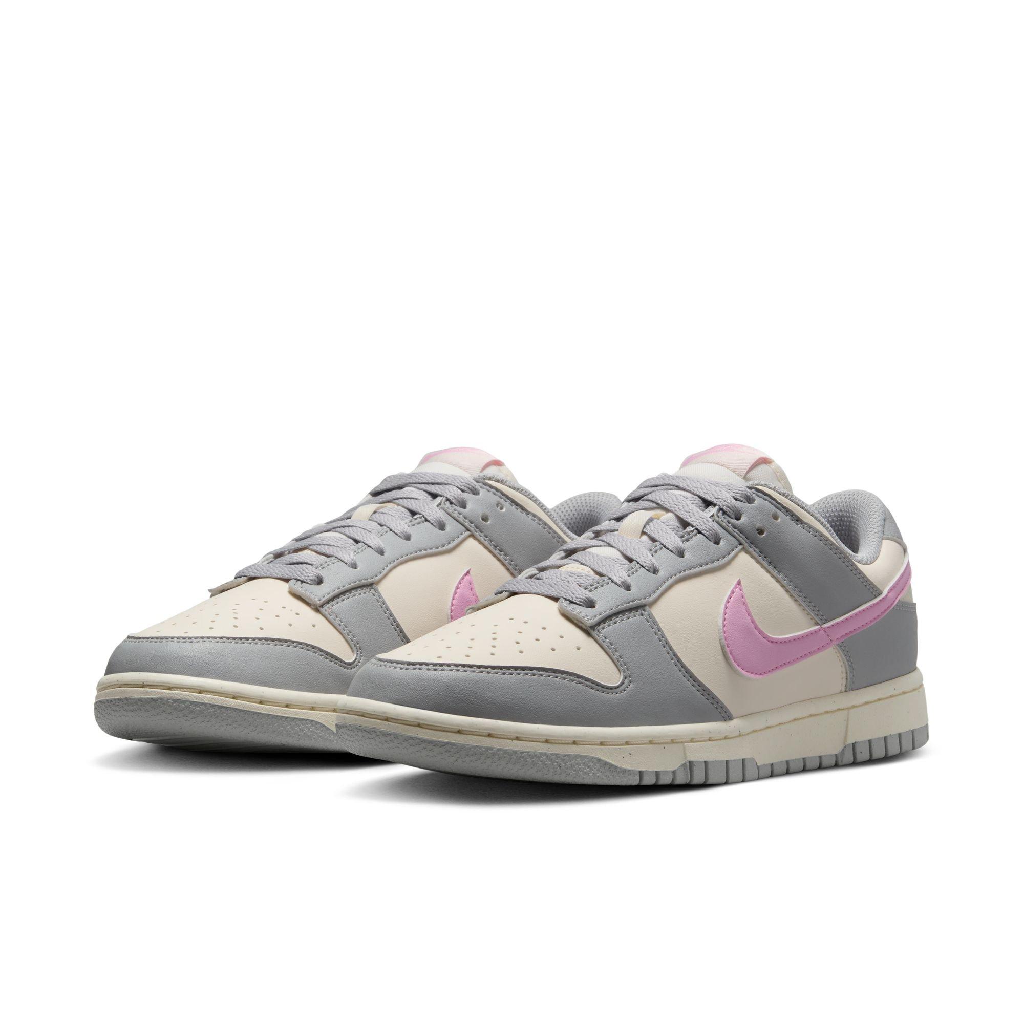 Nike Dunk Low Next Nature "Light Grey/Pink Rise/Pale Ivory" Women's Shoe - GREY/PINK Thumbnail View 5