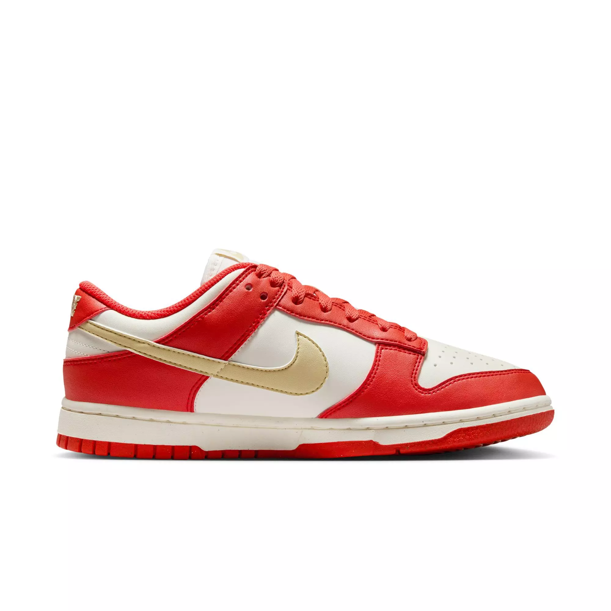 Nike Dunk Low Next Nature "Lt Crimson/Team Gold/Sail" Women's Shoe - WHITE/RED/GOLD