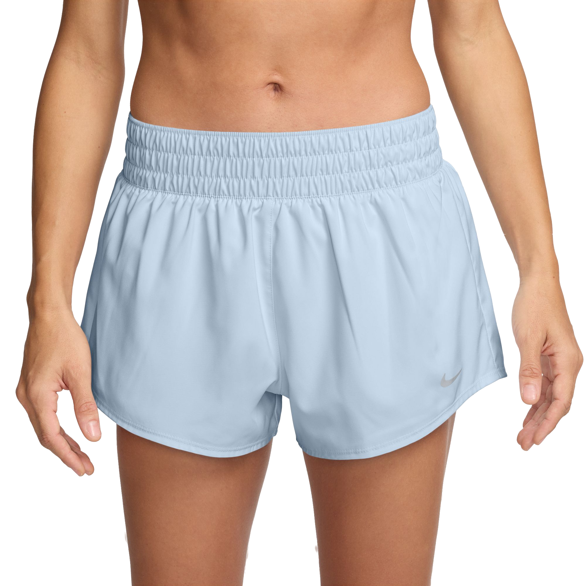 Nike Women's One Dri-FIT Mid-Rise 3" Brief-Lined Shorts - BLUE Thumbnail View 1