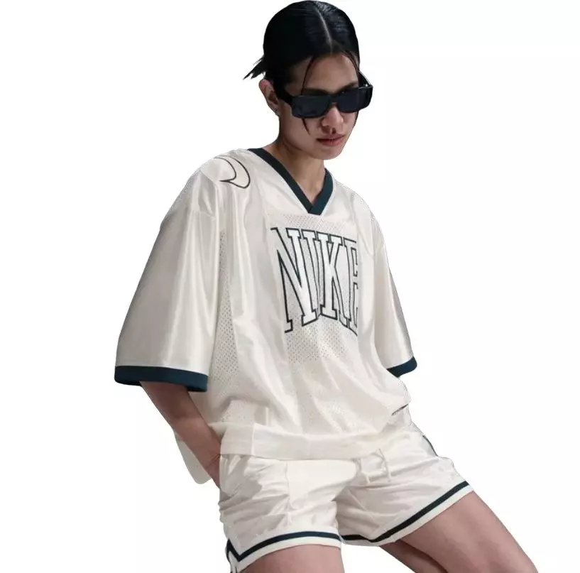 Nike Women's Sportswear Street Short-Sleeve Graphic Jersey Top - SAIL