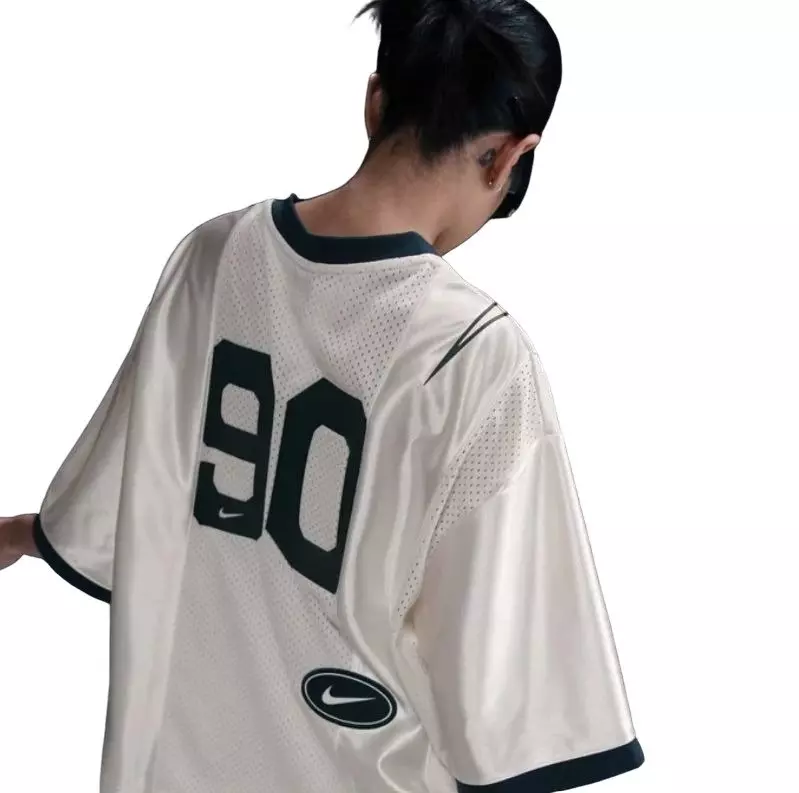 Nike Women's Sportswear Street Short-Sleeve Graphic Jersey Top - SAIL