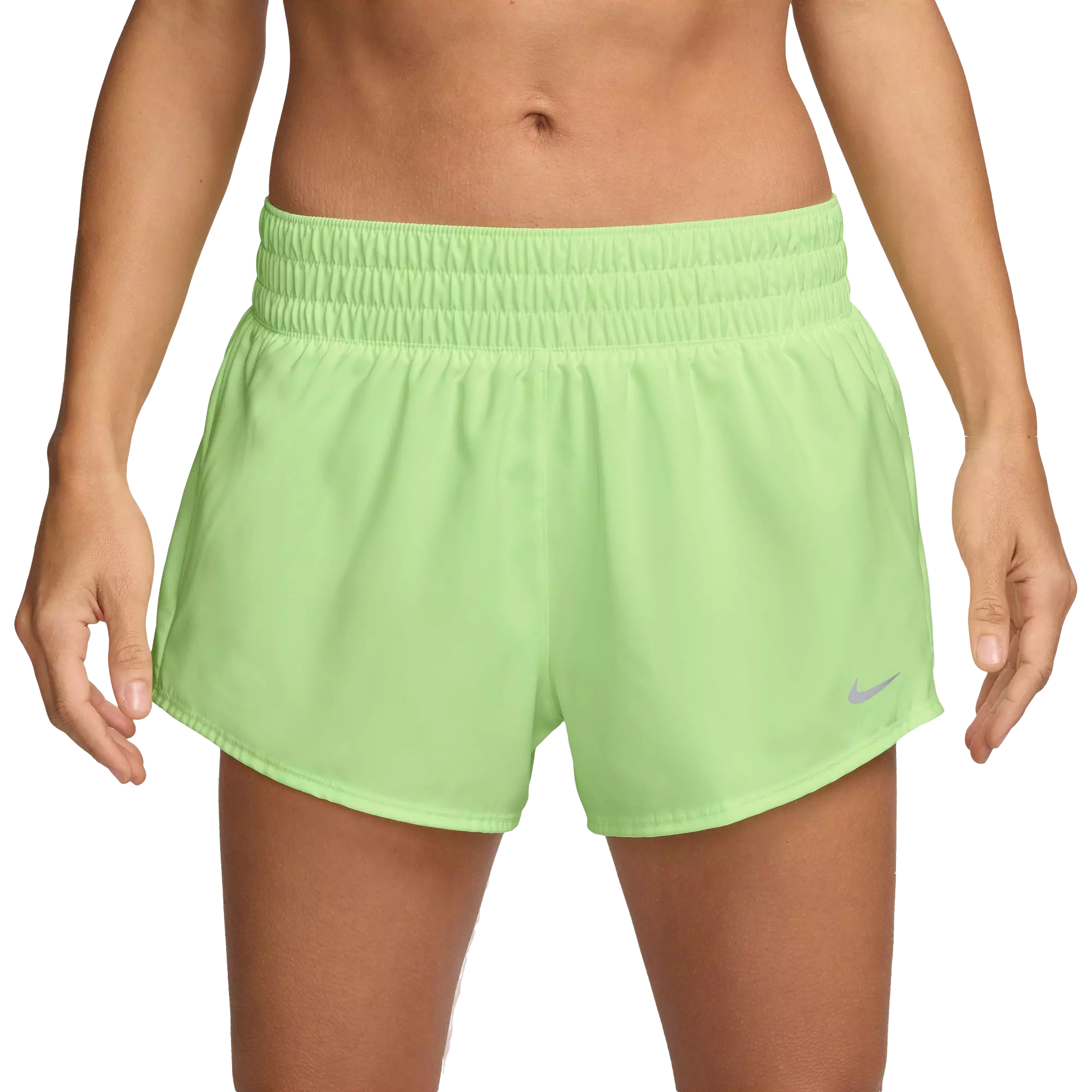 Nike Women's Dri-FIT Mid-Rise 3" Brief-Lined Shorts - Volt - VOLT