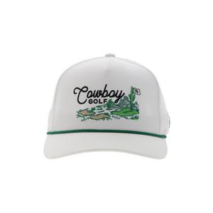 Hooey Cowboy Golf Snapback Hat-White