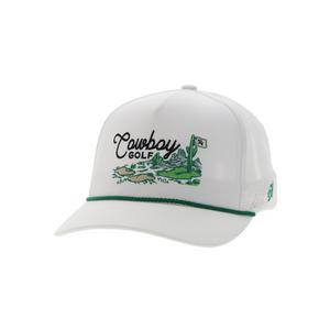 Hooey Cowboy Golf Snapback Hat-White