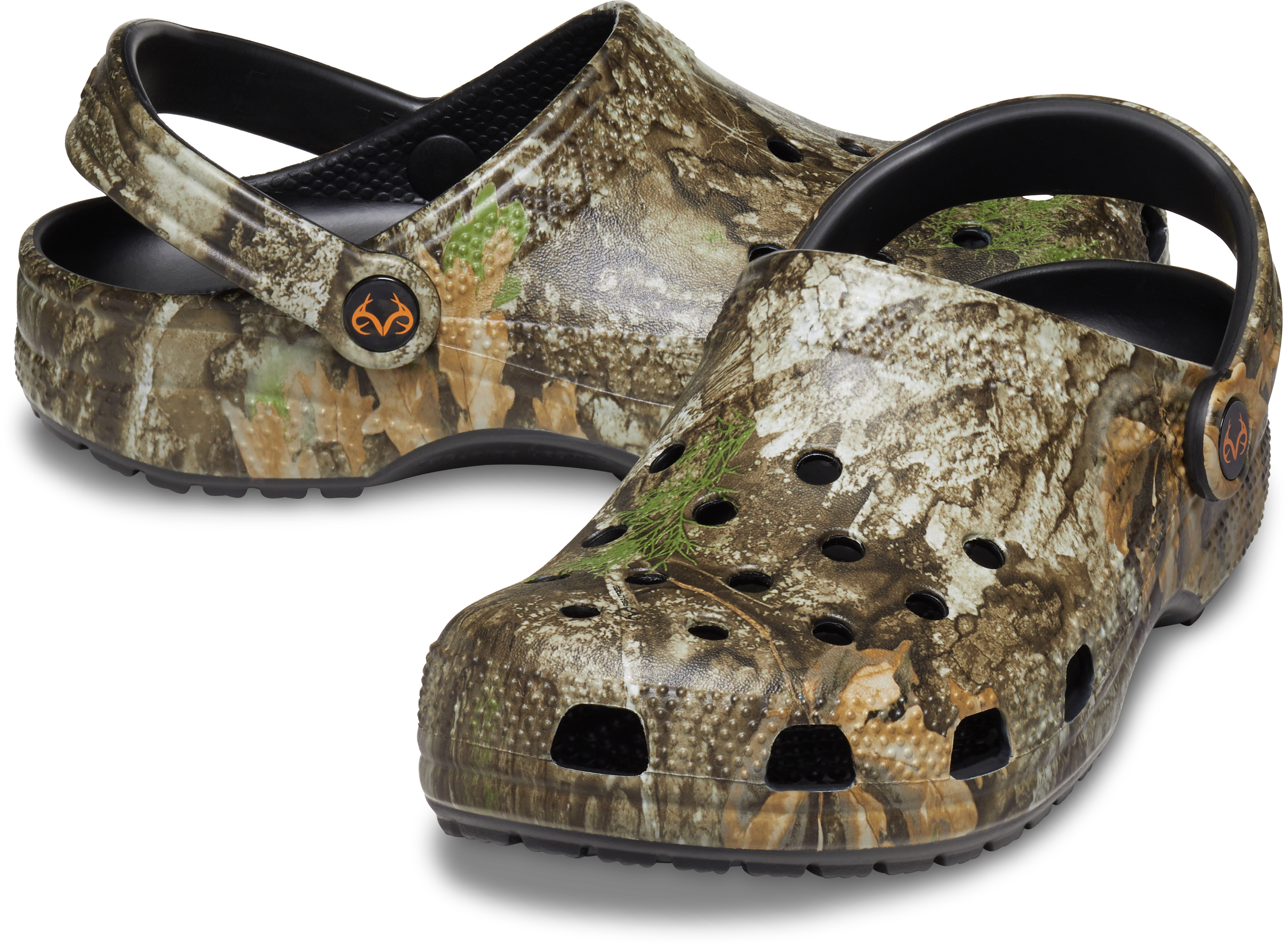 Crocs Classic "RealTree" Unisex Clog - GREEN/BLACK Thumbnail View 4