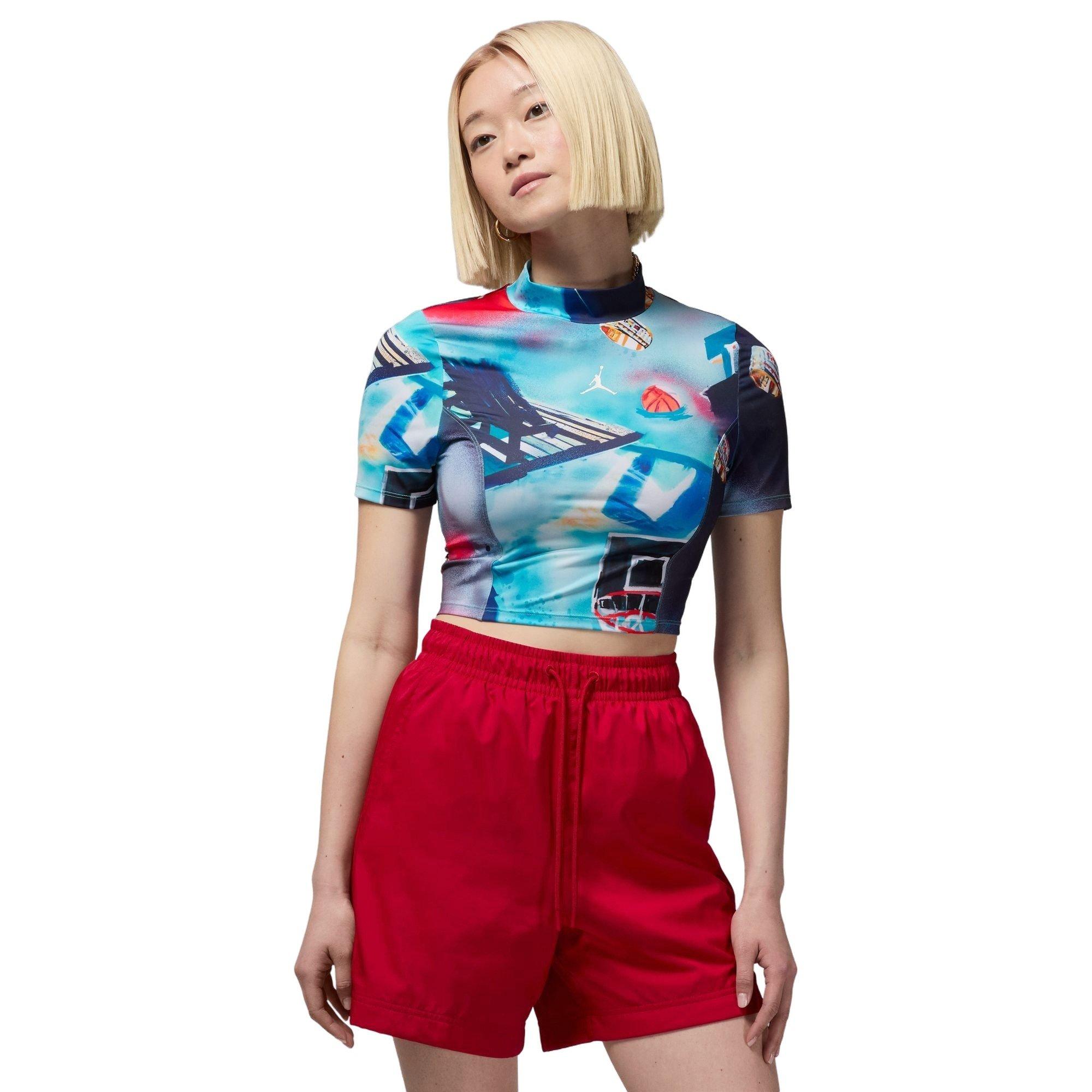 Jordan Women's Short-Sleeve Printed Knit Top - MULTI-COLOR Thumbnail View 1