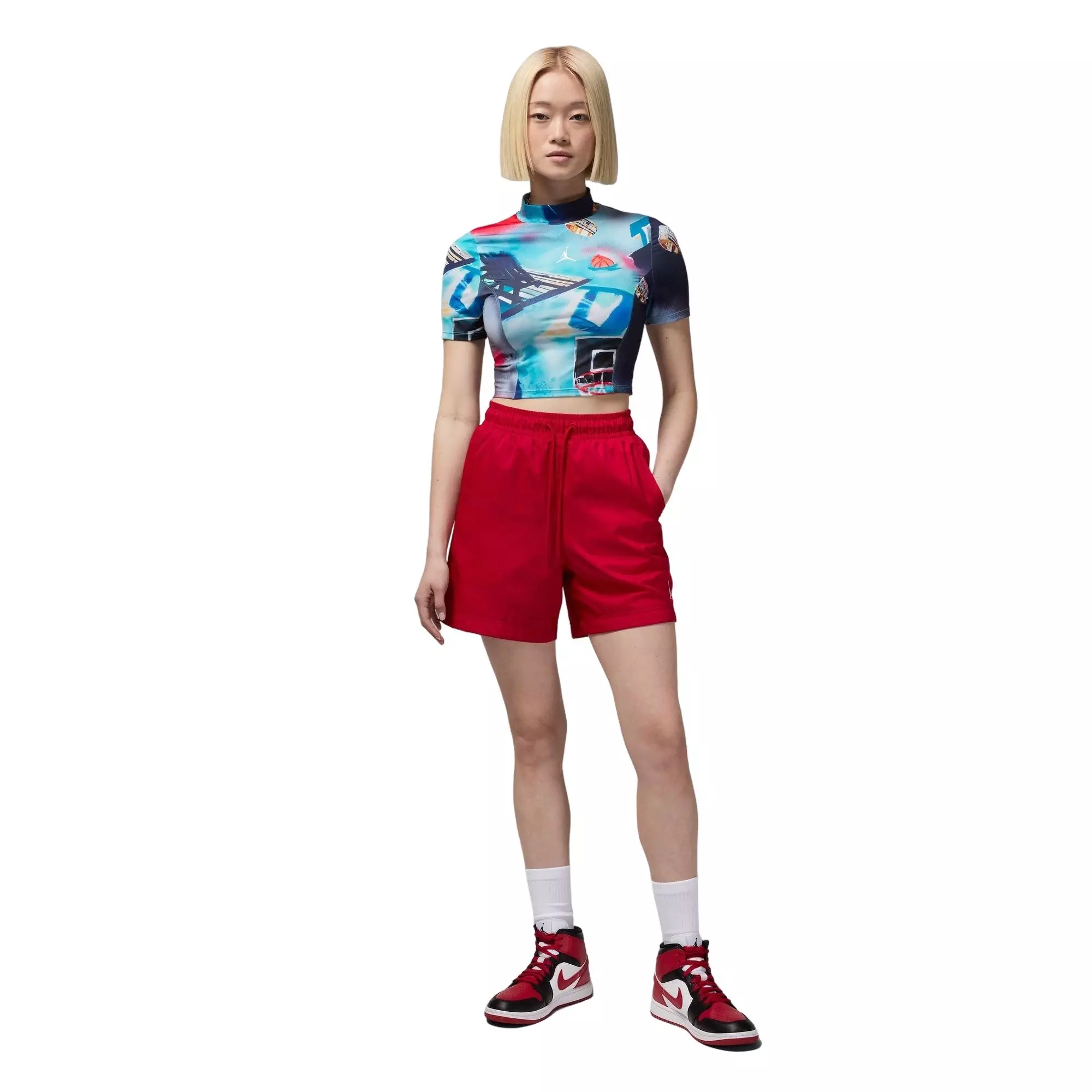 Jordan Women's Short-Sleeve Printed Knit Top - MULTI-COLOR