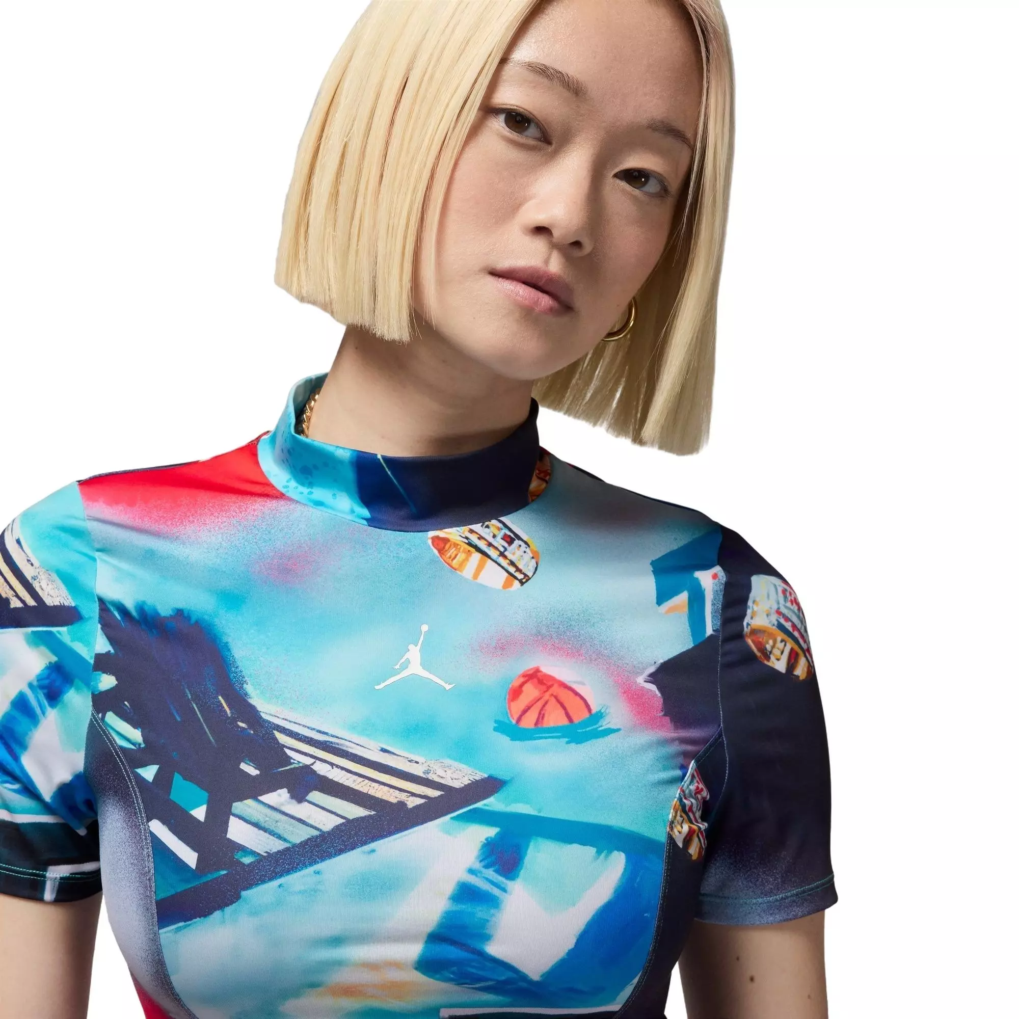 Jordan Women's Short-Sleeve Printed Knit Top - MULTI-COLOR