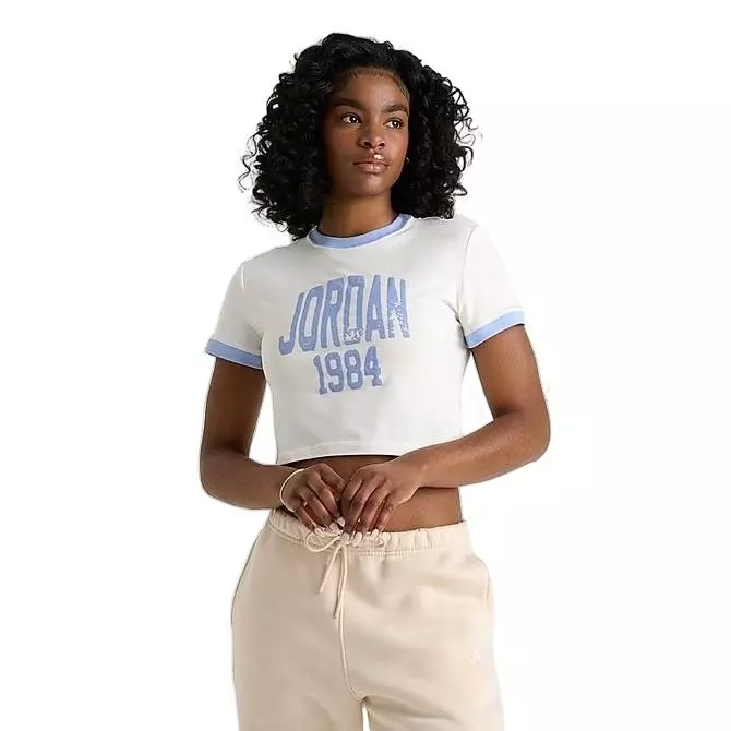 Jordan Women's Slip Crop Graphic T-Shirt - SAIL