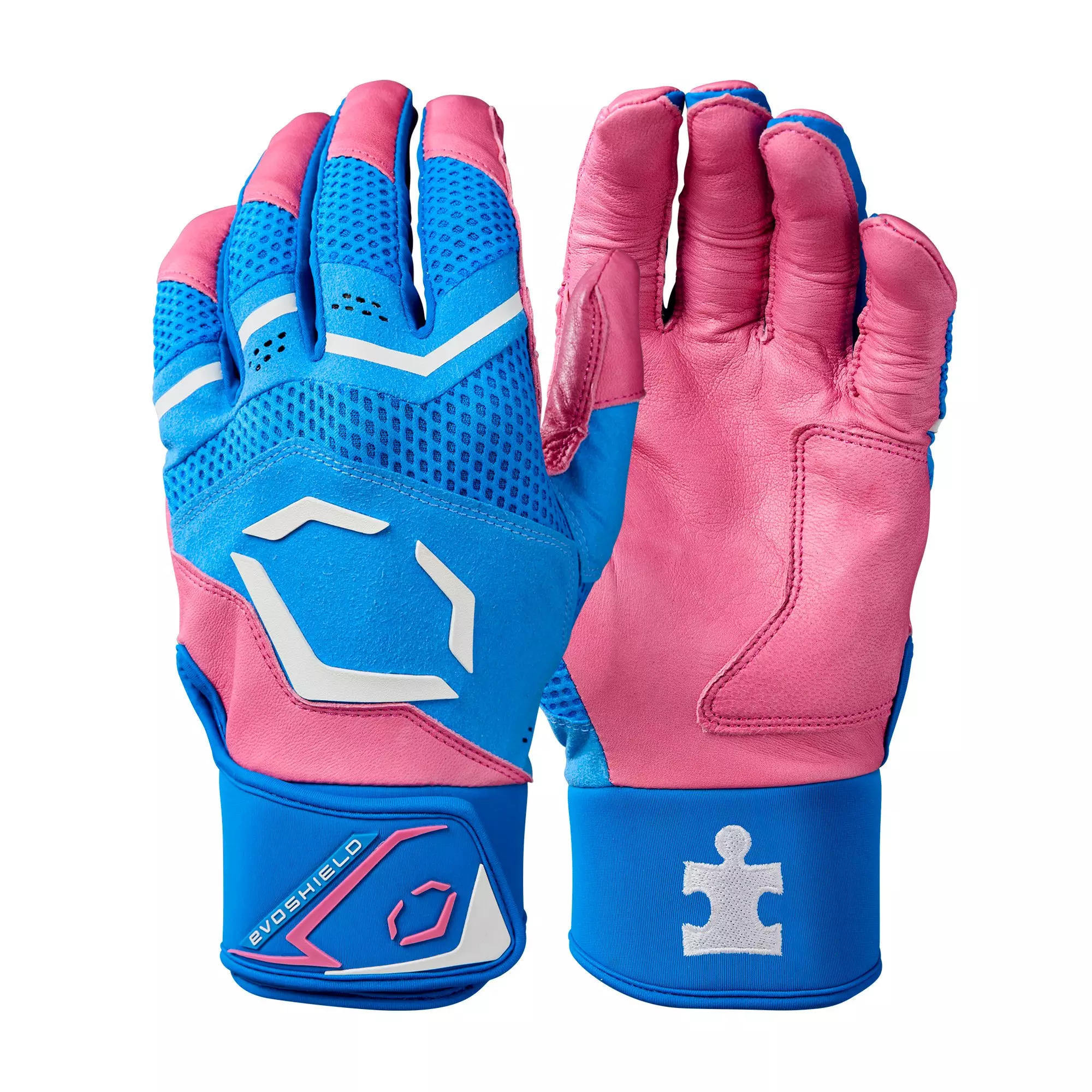 EvoShield X-SRZ Love the Moment Adult Carbyne Batting Gloves - BLUE/PINK