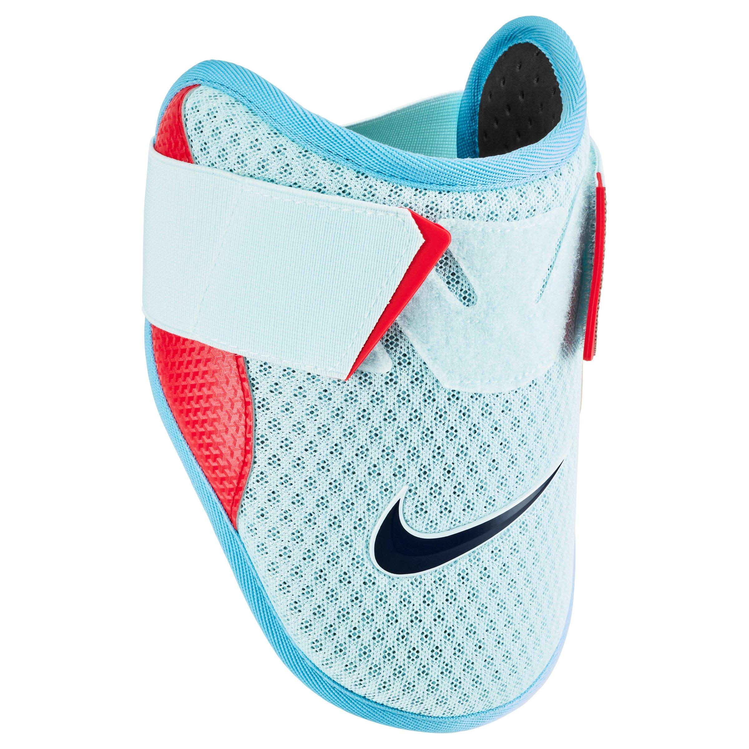 Nike Diamond Acuna Jr. Baseball Batters Elbow Guard - LTBLUE/YELLOW/RED Thumbnail View 2