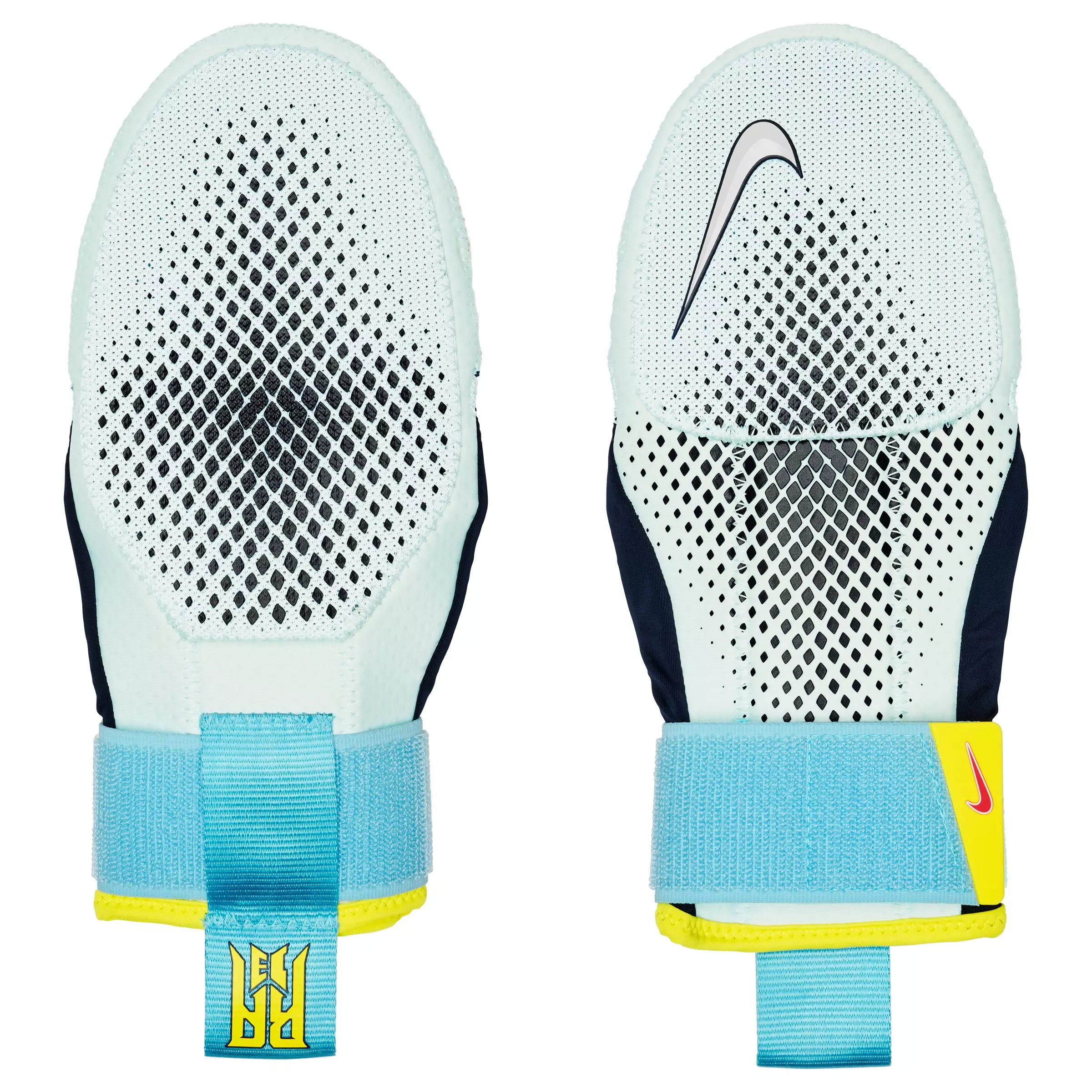 Nike Diamond Acuna Jr Baseball Sliding Mitt - LTBLUE/YELLOW/RED