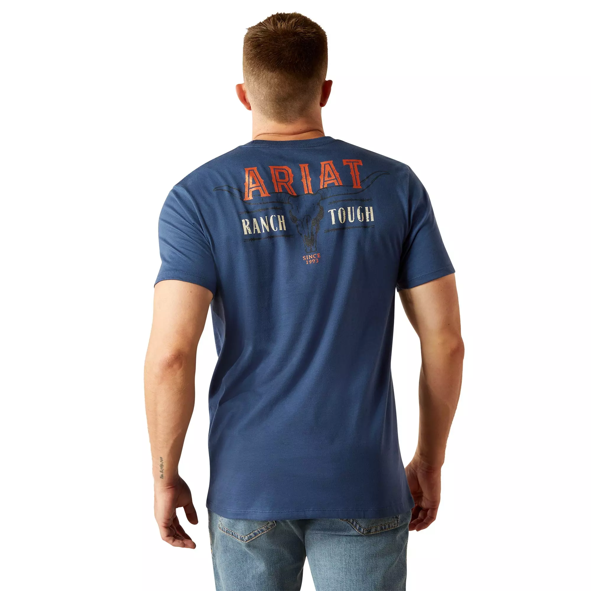 Ariat Men's Ranch Tough Tee - Blue - BLUE