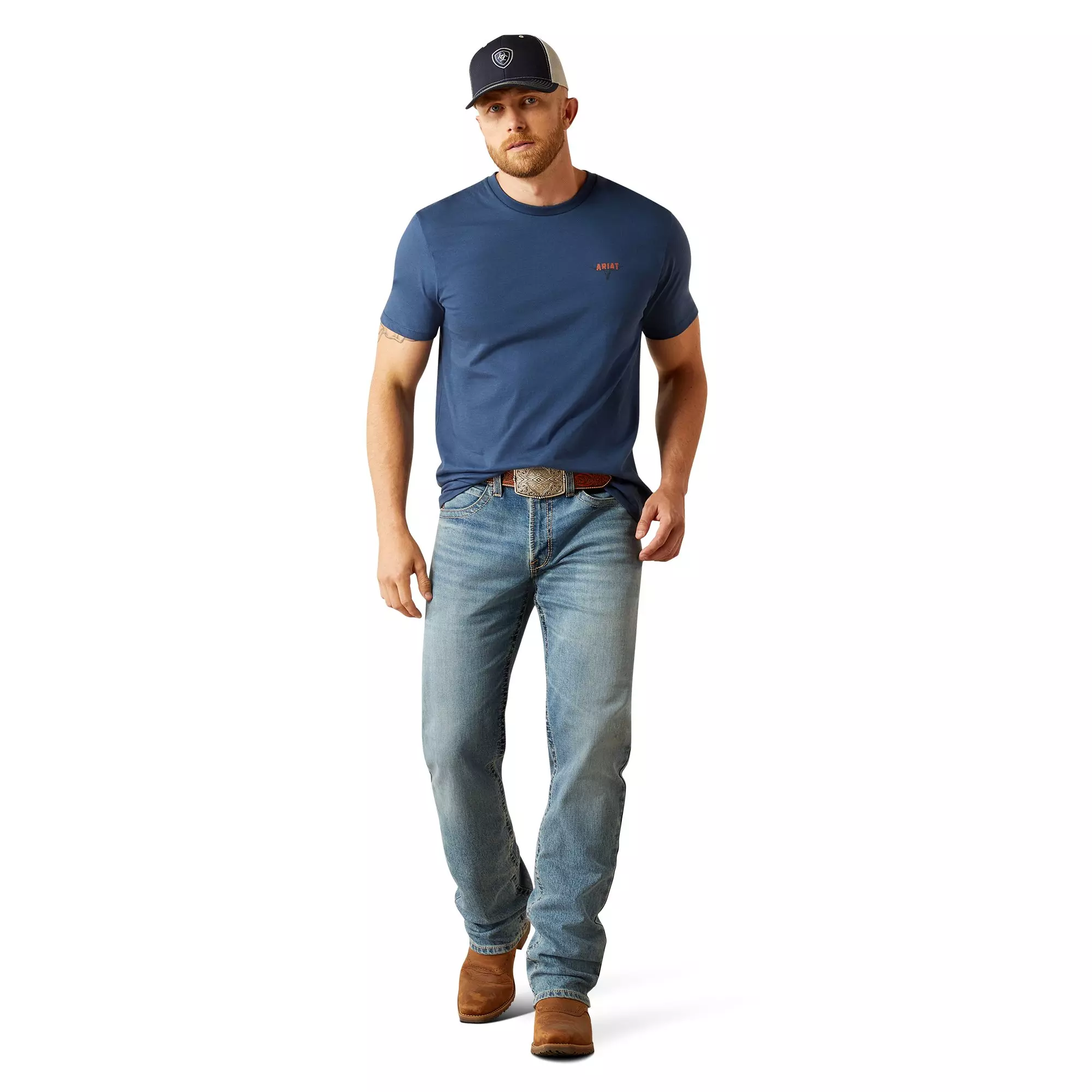 Ariat Men's Ranch Tough Tee - Blue - BLUE