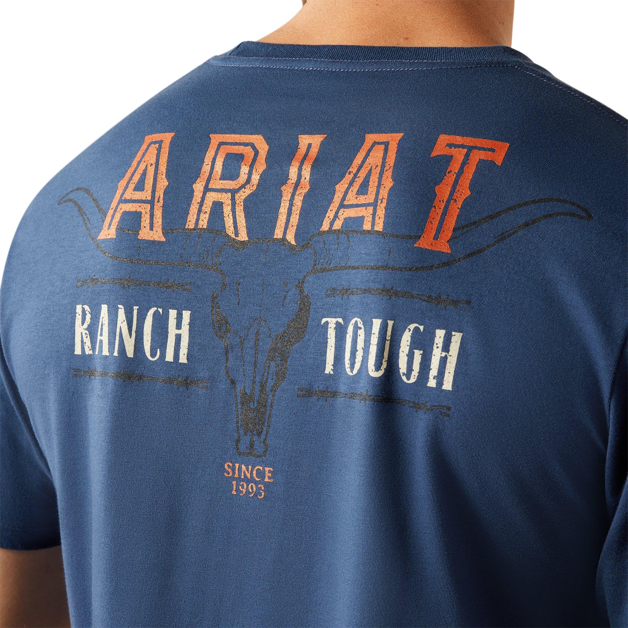 Ariat Men's Ranch Tough Tee - Blue - BLUE Thumbnail View 5