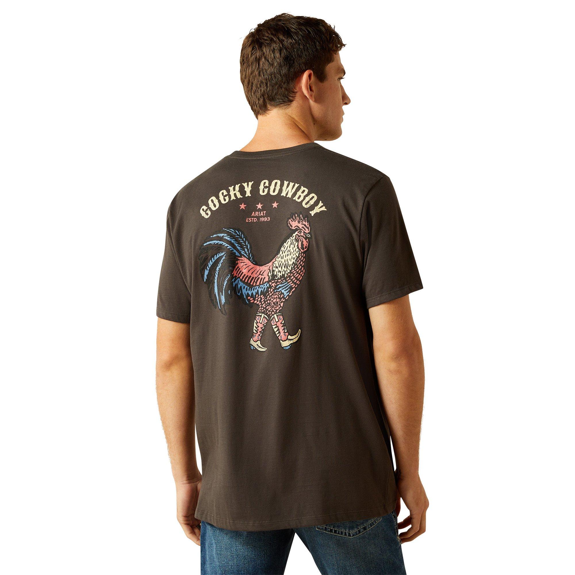 Ariat Men's Cocky Cowboy Tee - Black - BLACK Thumbnail View 2