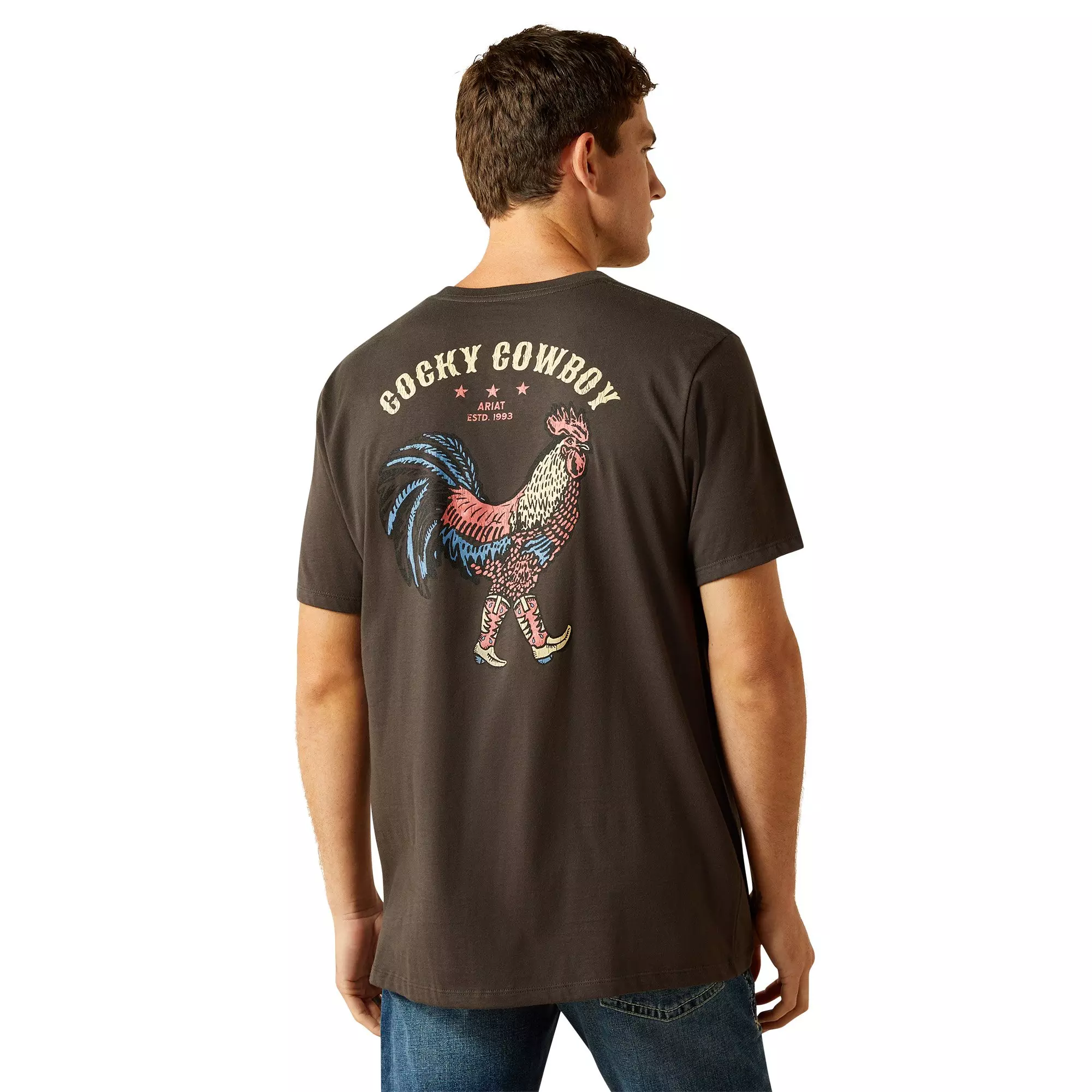 Ariat Men's Cocky Cowboy Tee - Black - BLACK