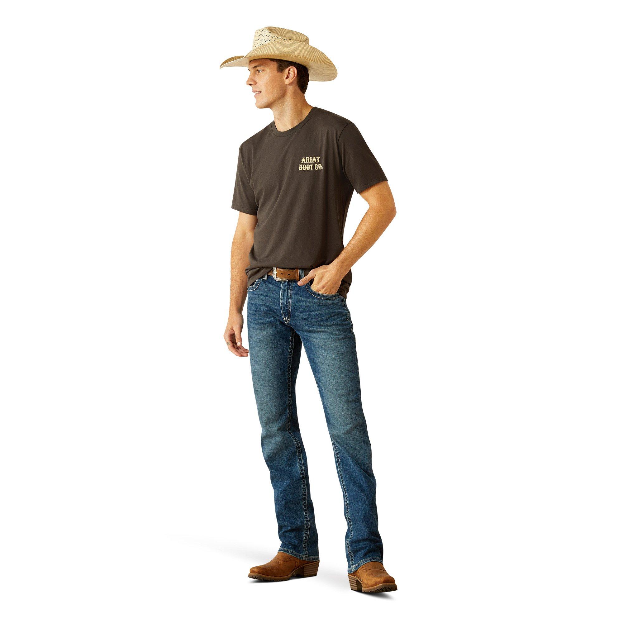 Ariat Men's Cocky Cowboy Tee - Black - BLACK Thumbnail View 3