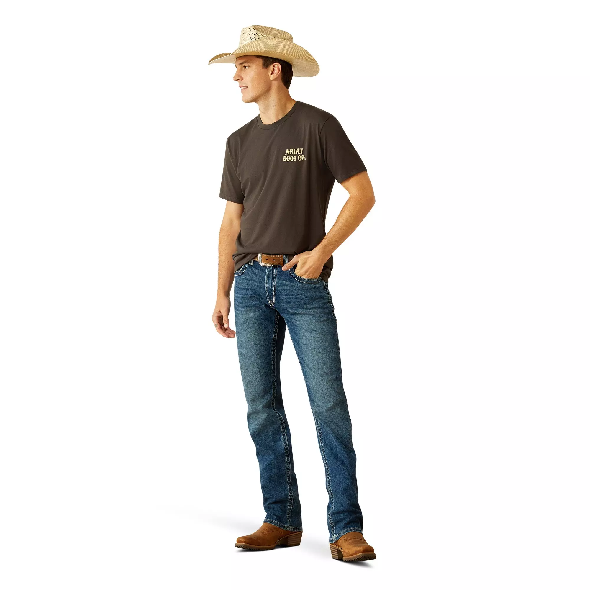 Ariat Men's Cocky Cowboy Tee - Black - BLACK
