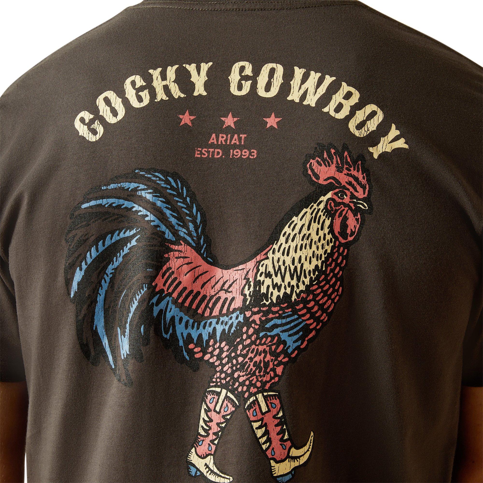 Ariat Men's Cocky Cowboy Tee - Black - BLACK Thumbnail View 5