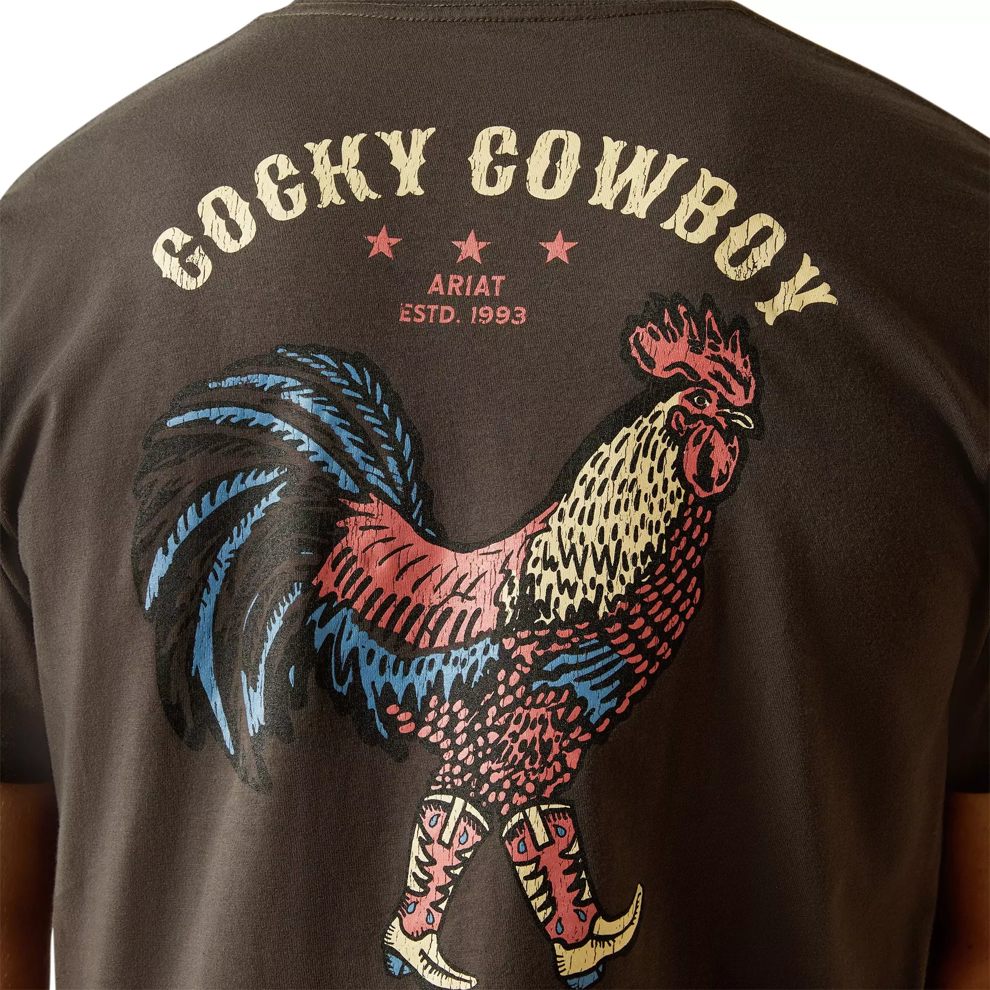 Ariat Men's Cocky Cowboy Tee - Black - BLACK