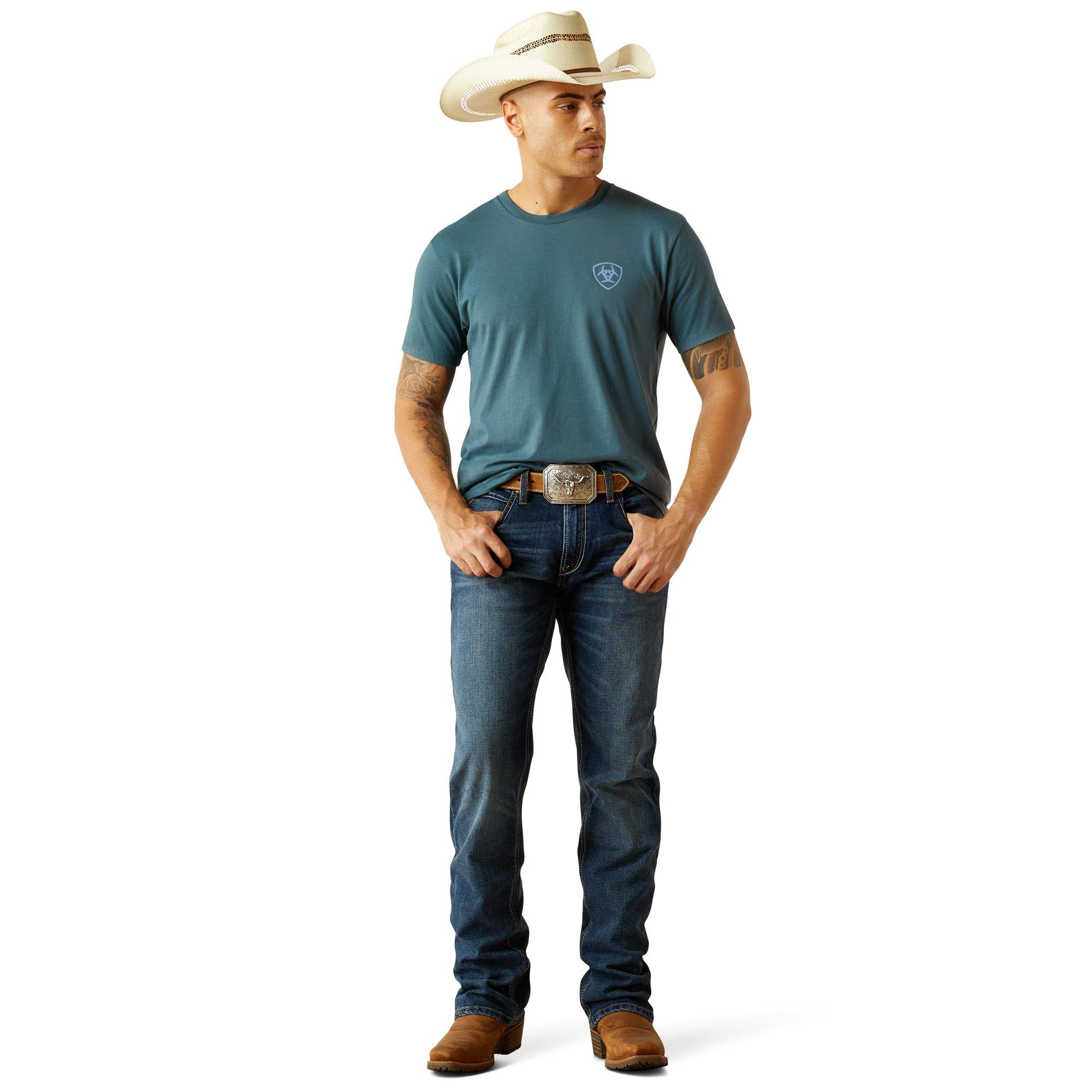 Ariat Men's Puebla Serape Tee - Green - GREEN Thumbnail View 3