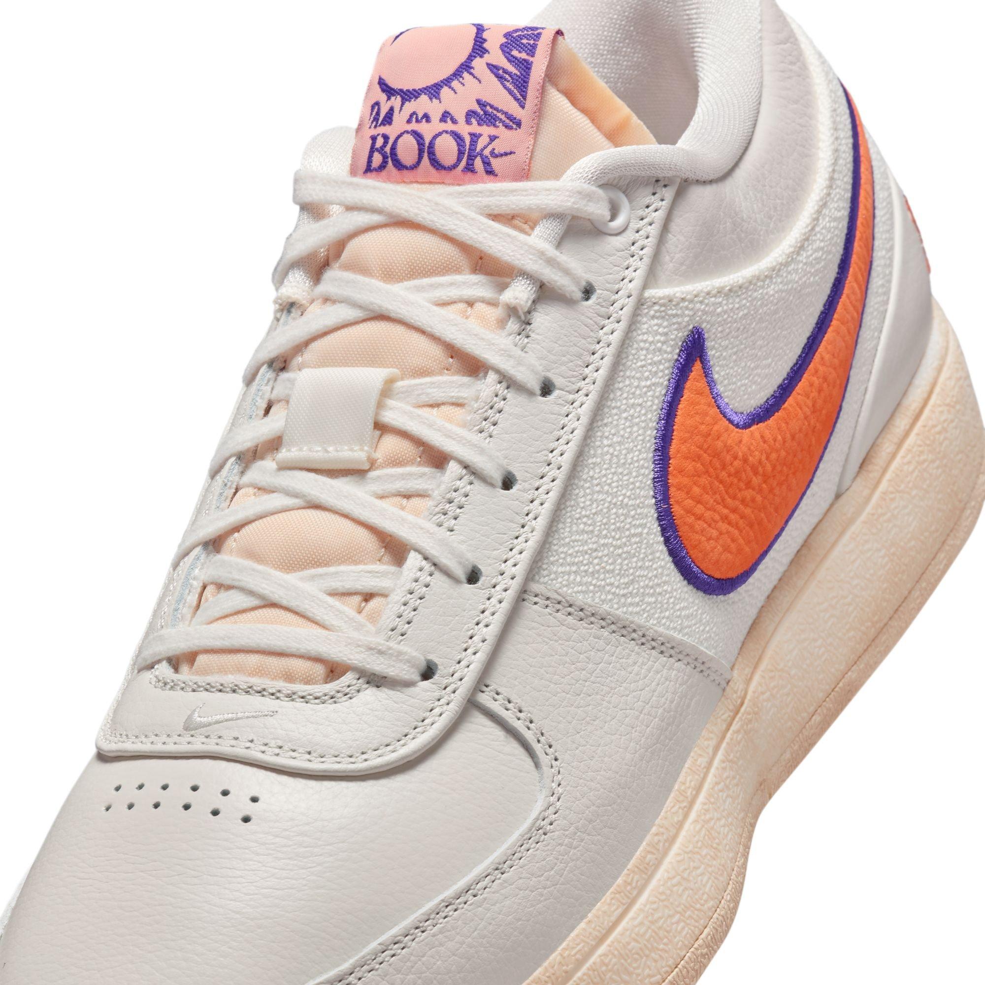Nike Book 1 "Valley" Men's Basketball Shoe - SAIL/CLAY ORANGE/COURT PURPLE Thumbnail View 4