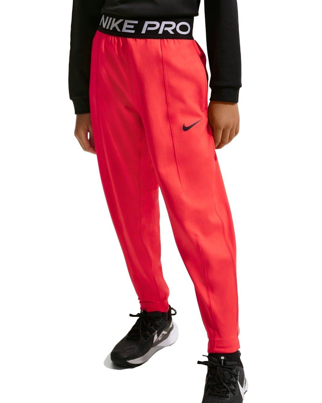 Nike Big Boys' Pro Dri-FIT Fleece Pants - Red - RED Thumbnail View 3