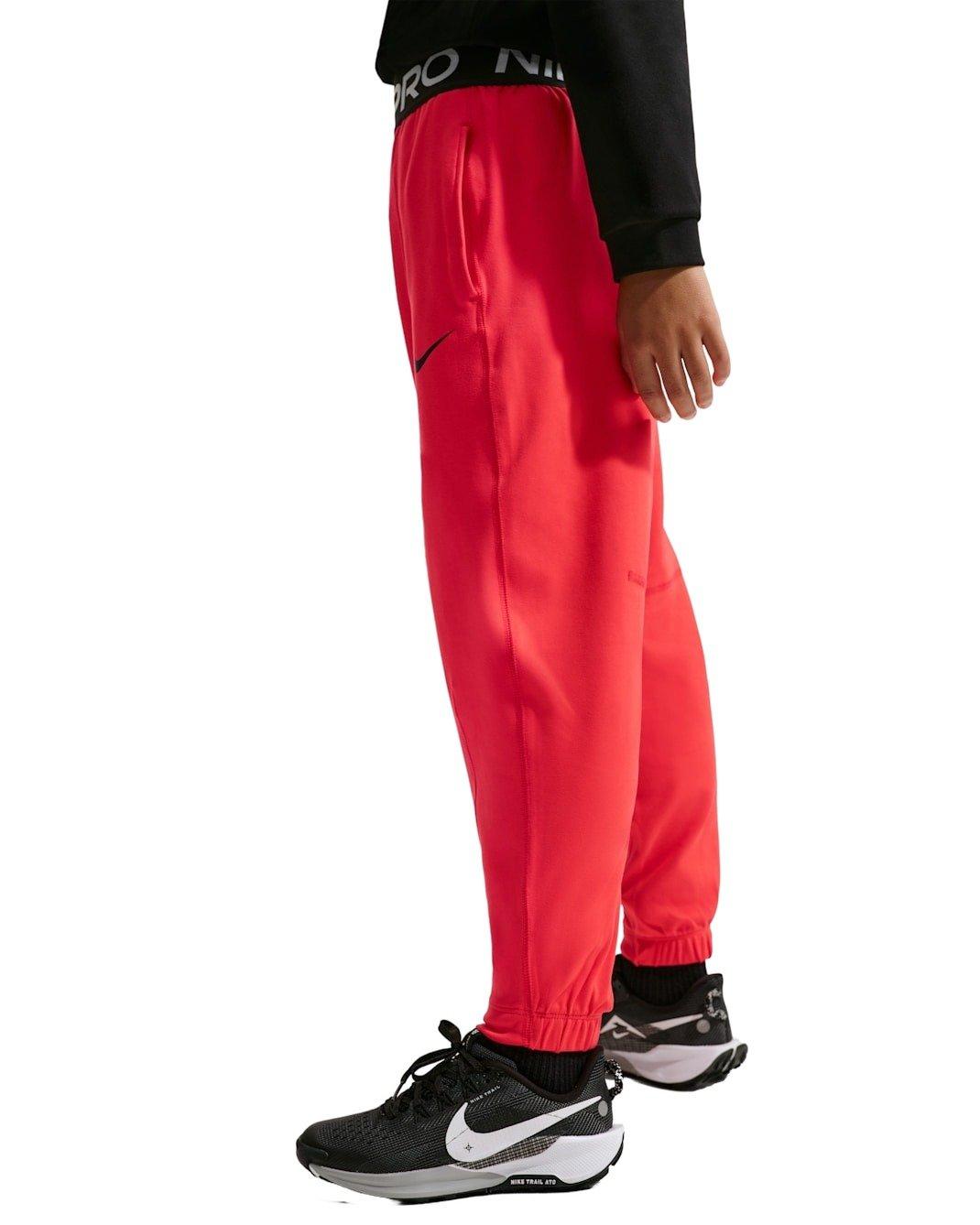 Nike Big Boys' Pro Dri-FIT Fleece Pants - Red - RED Thumbnail View 4