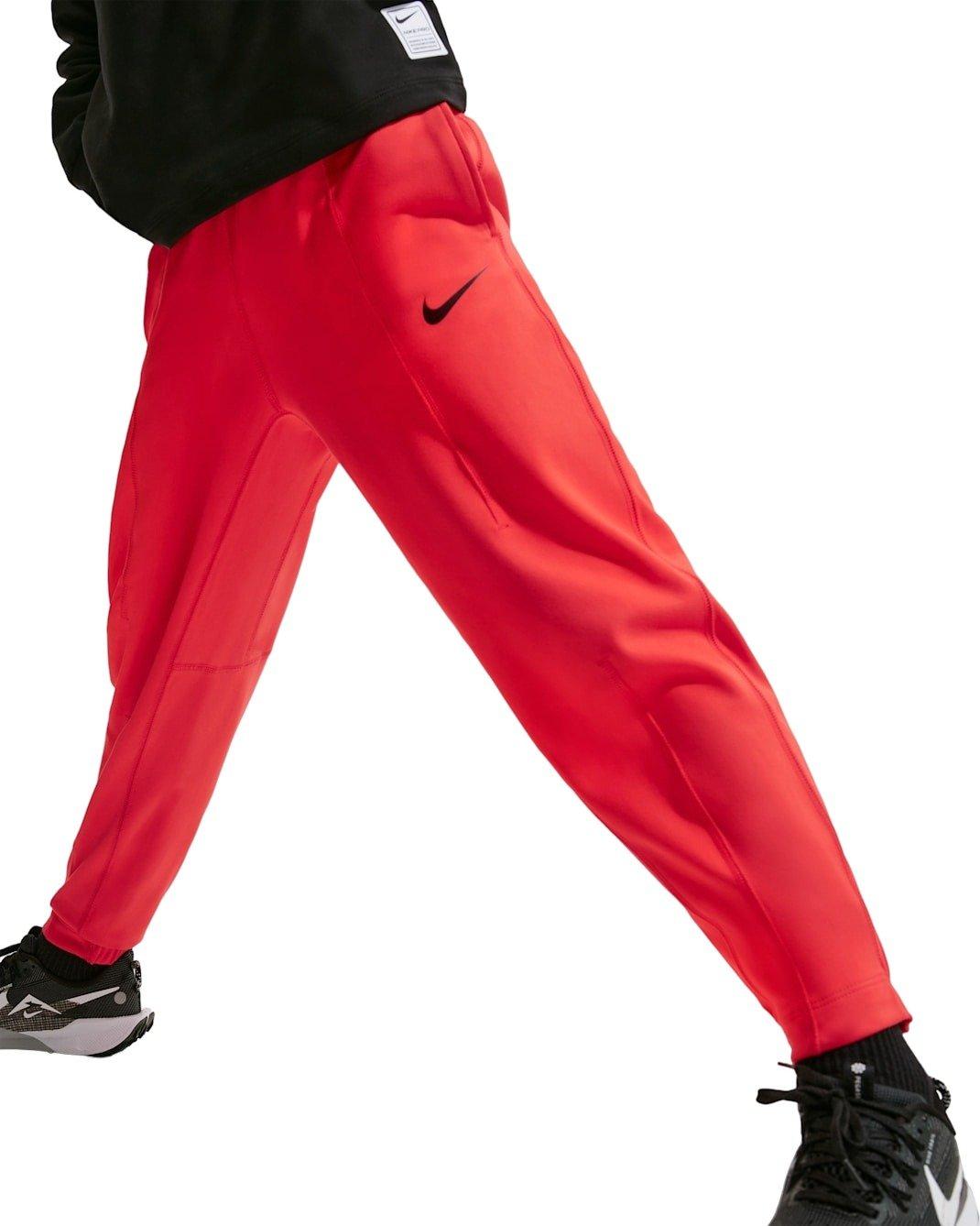Nike Big Boys' Pro Dri-FIT Fleece Pants - Red - RED Thumbnail View 5