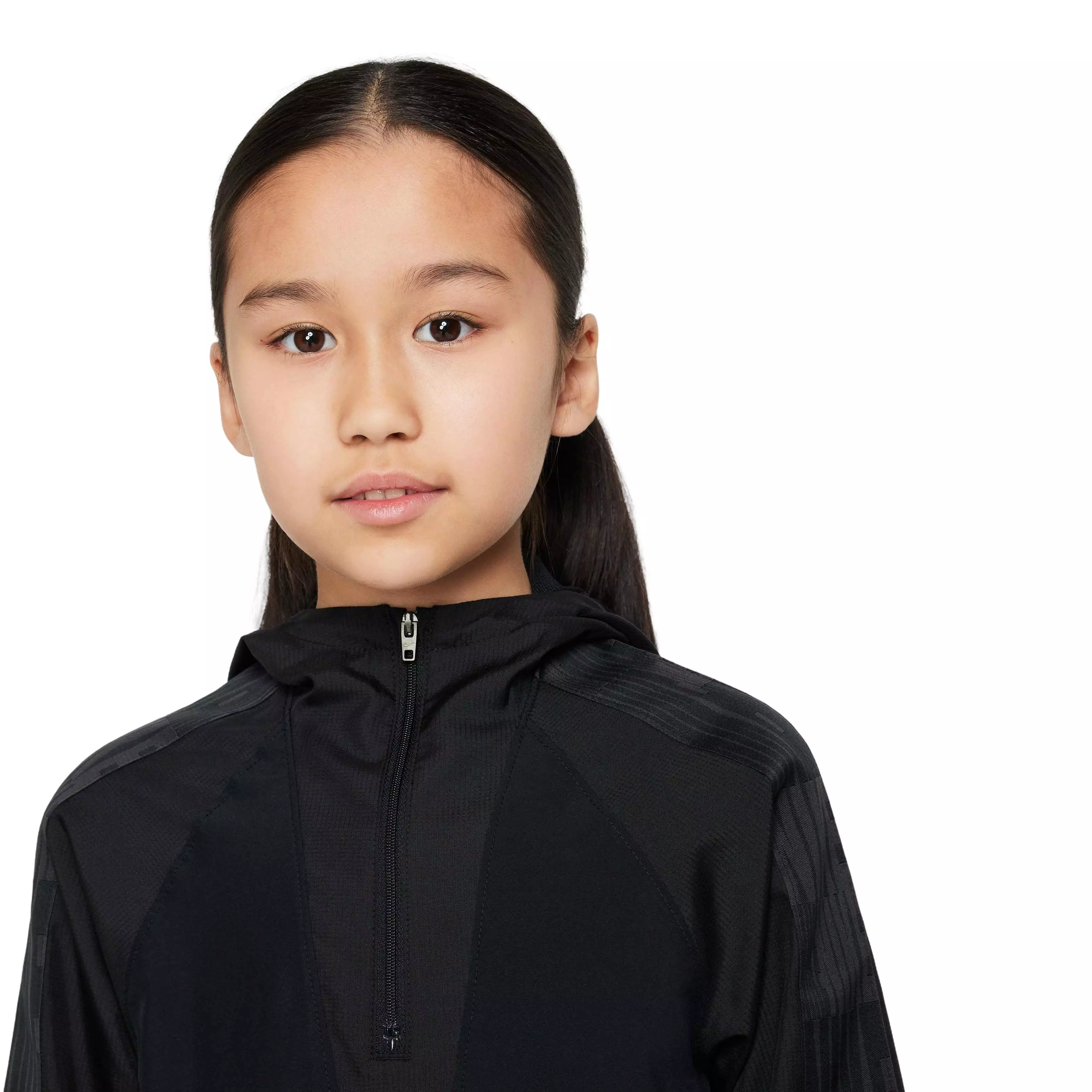 Nike Big Kids' Academy 1/2-Zip Hooded Football Tracksuit Jacket - BLACK
