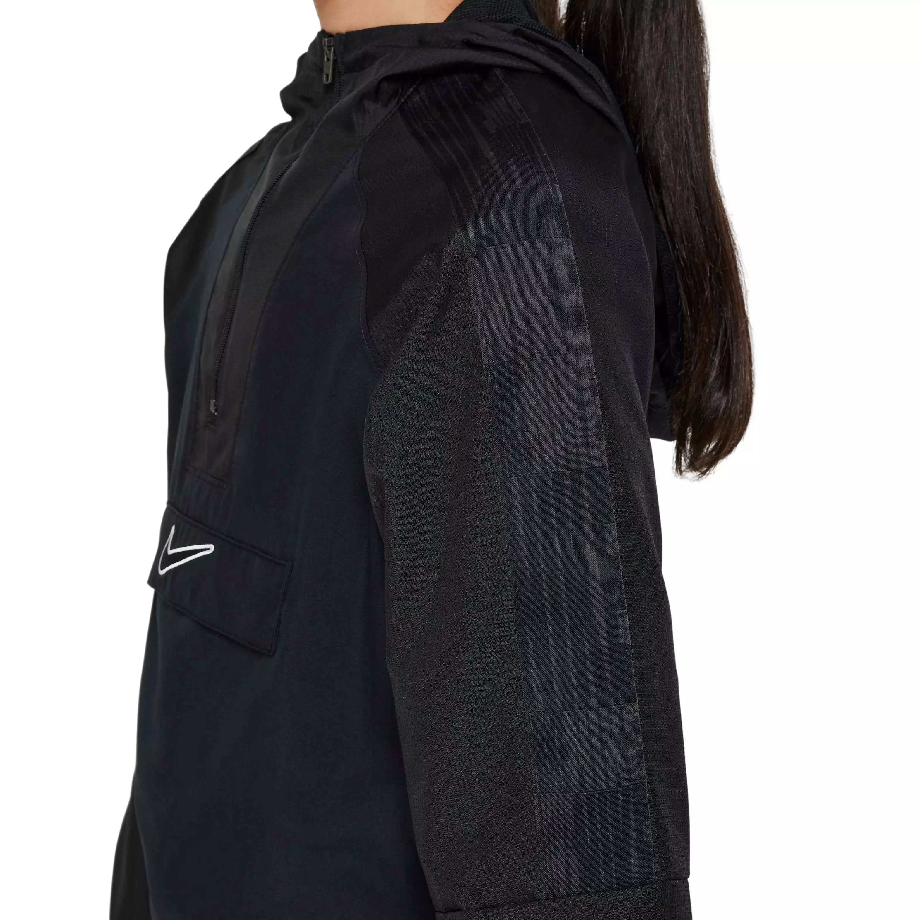 Nike Big Kids' Academy 1/2-Zip Hooded Football Tracksuit Jacket - BLACK