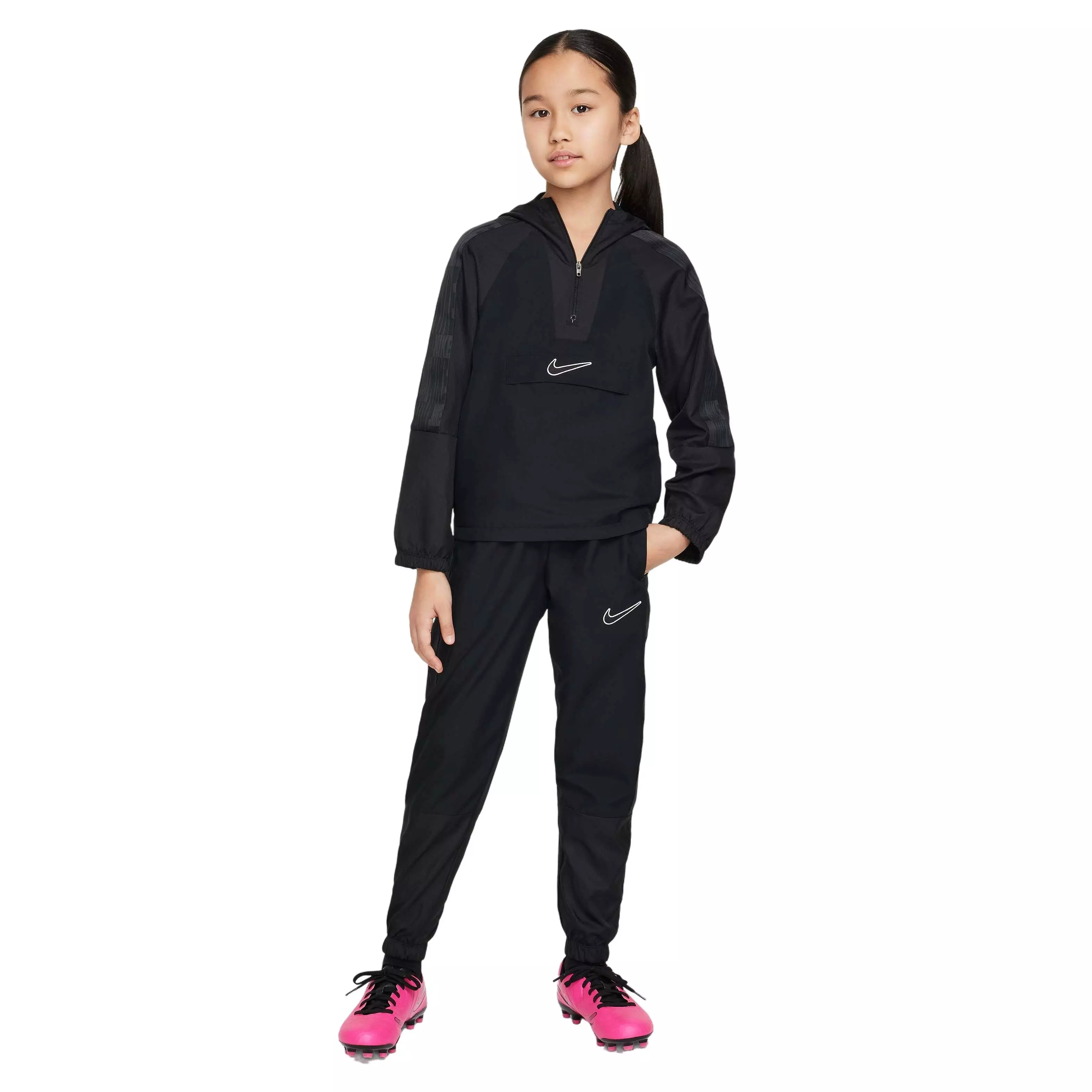 Nike Big Kids' Academy 1/2-Zip Hooded Football Tracksuit Jacket - BLACK