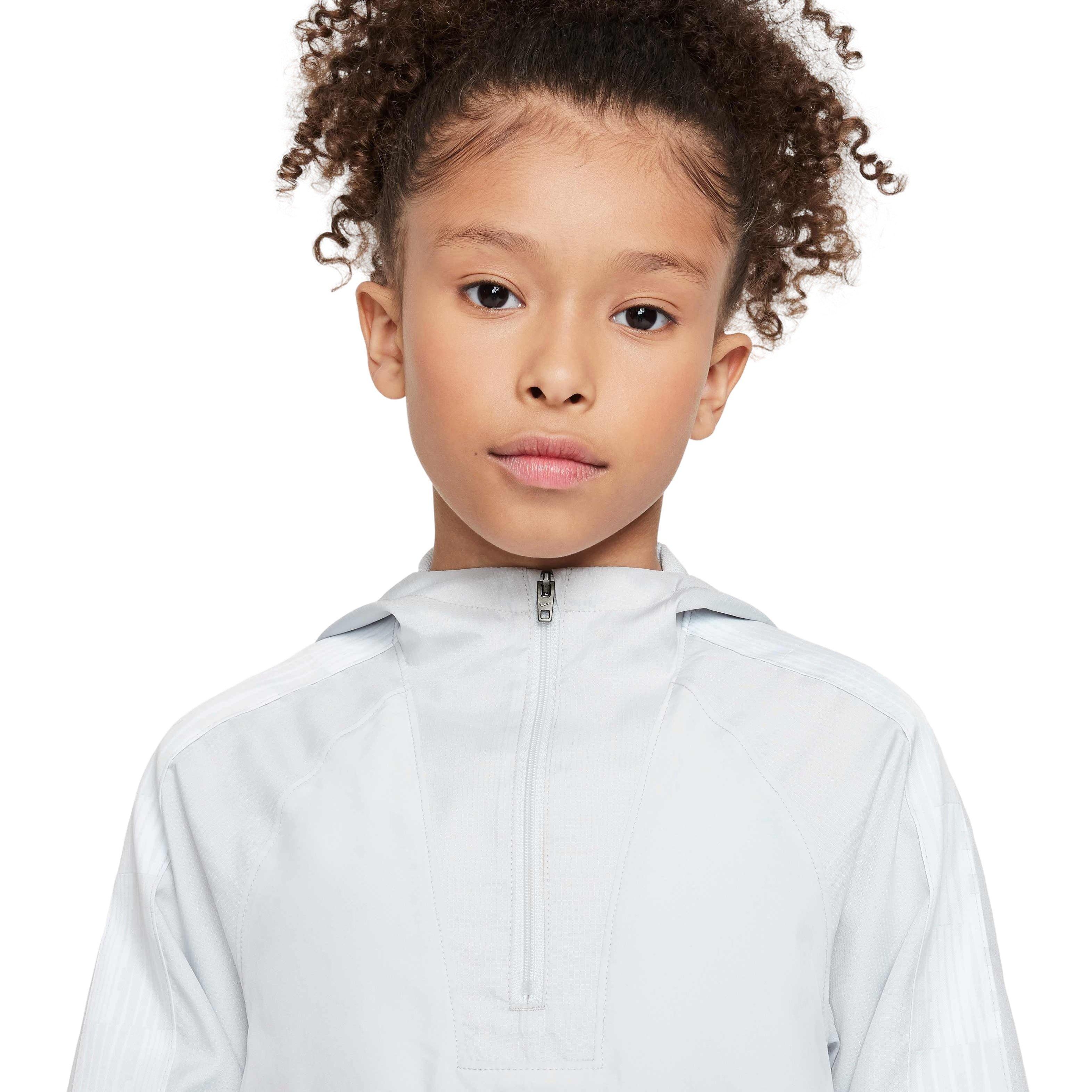 Nike Big Kids' Academy 1/2-Zip Hooded Football Tracksuit Jacket - GREY Thumbnail View 3