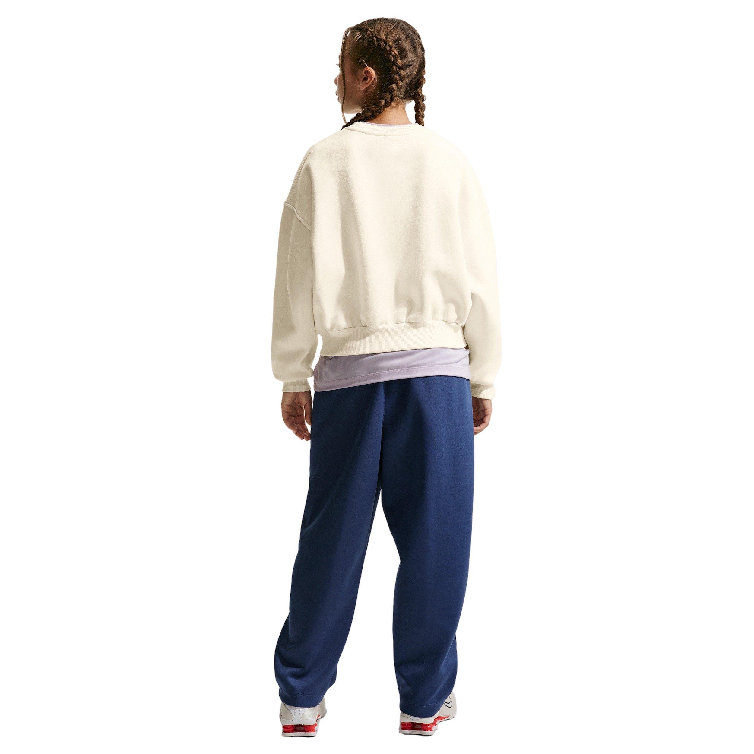 Nike Big Girls' Sportswear Club Fleece Boxy Graphic Crew-Neck Sweatshirt - Soft Pearl - SOFT PEARL Thumbnail View 5