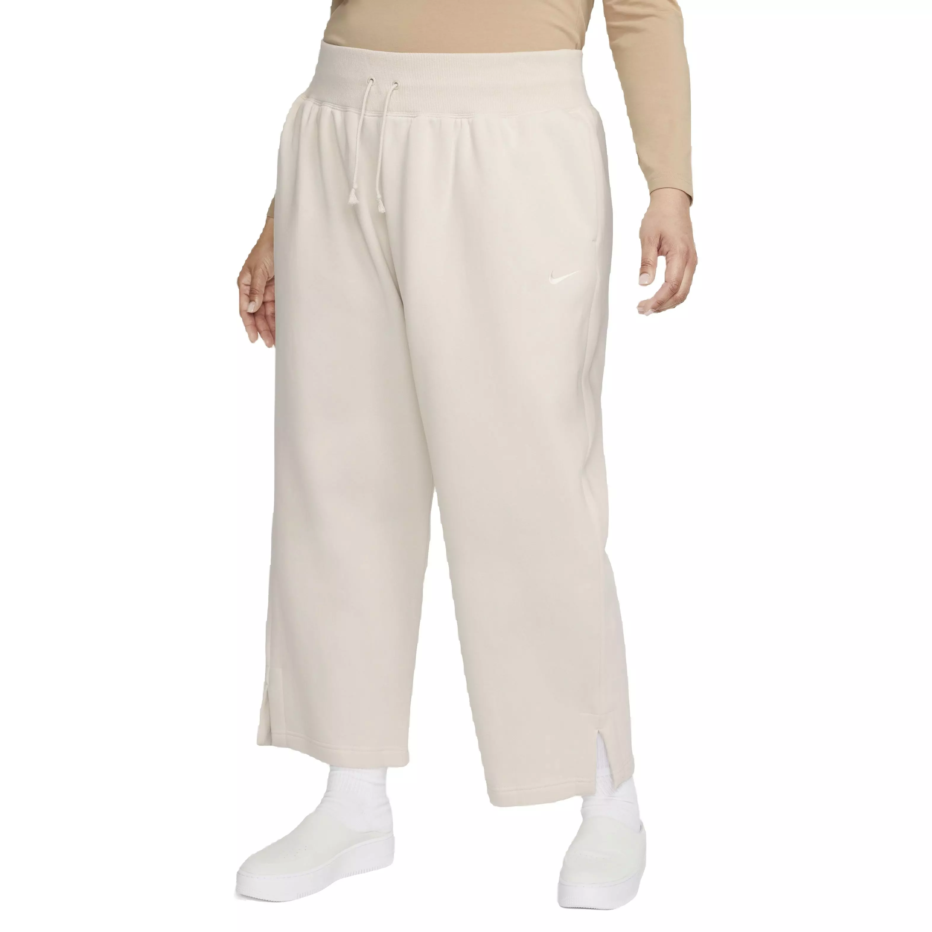 Nike Women's Sportswear Phoenix Fleece High-Rise Wide-Leg Sweatpants - LT BROWN