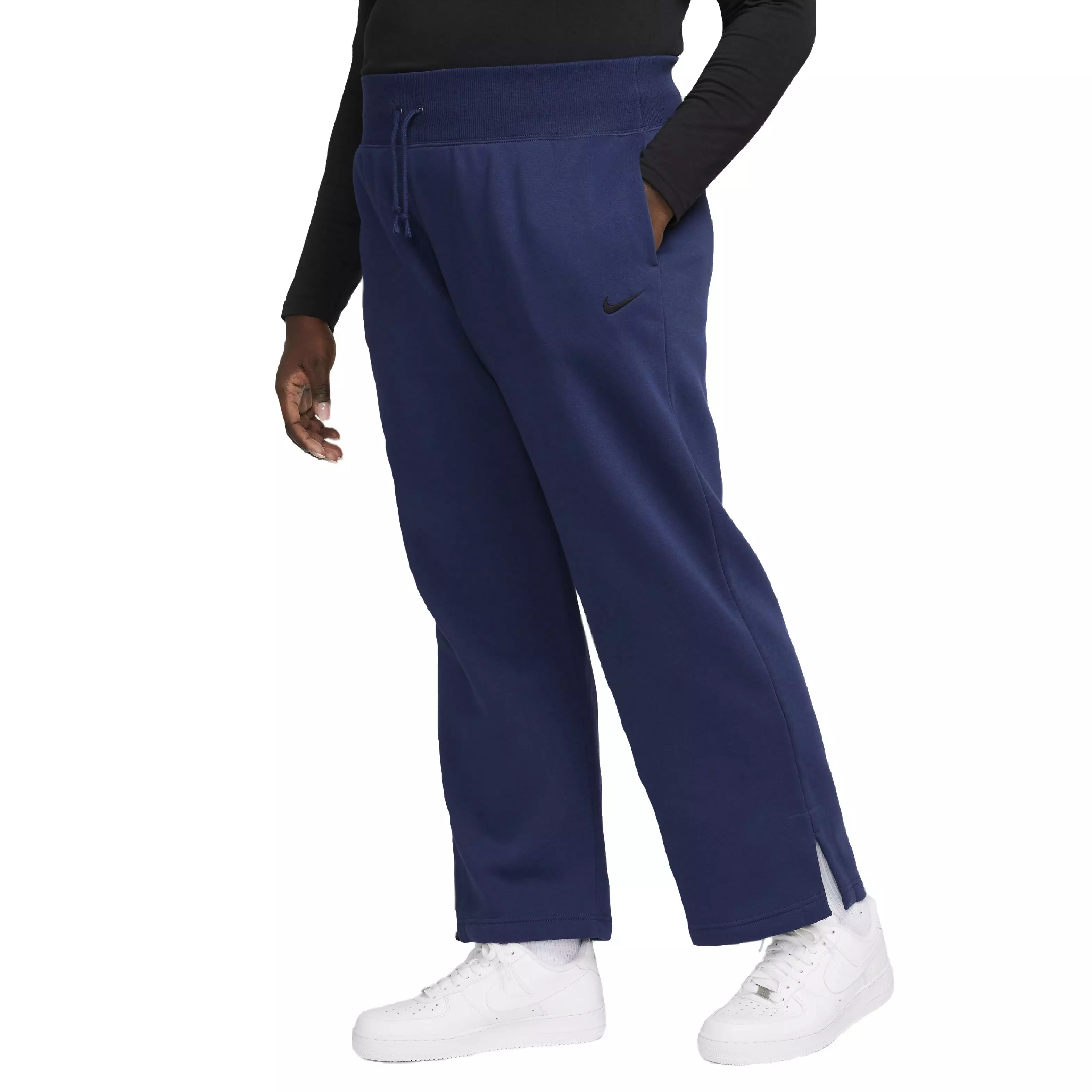 Nike Women's Sportswear Phoenix Fleece High-Rise Wide-Leg Sweatpants - BLUE