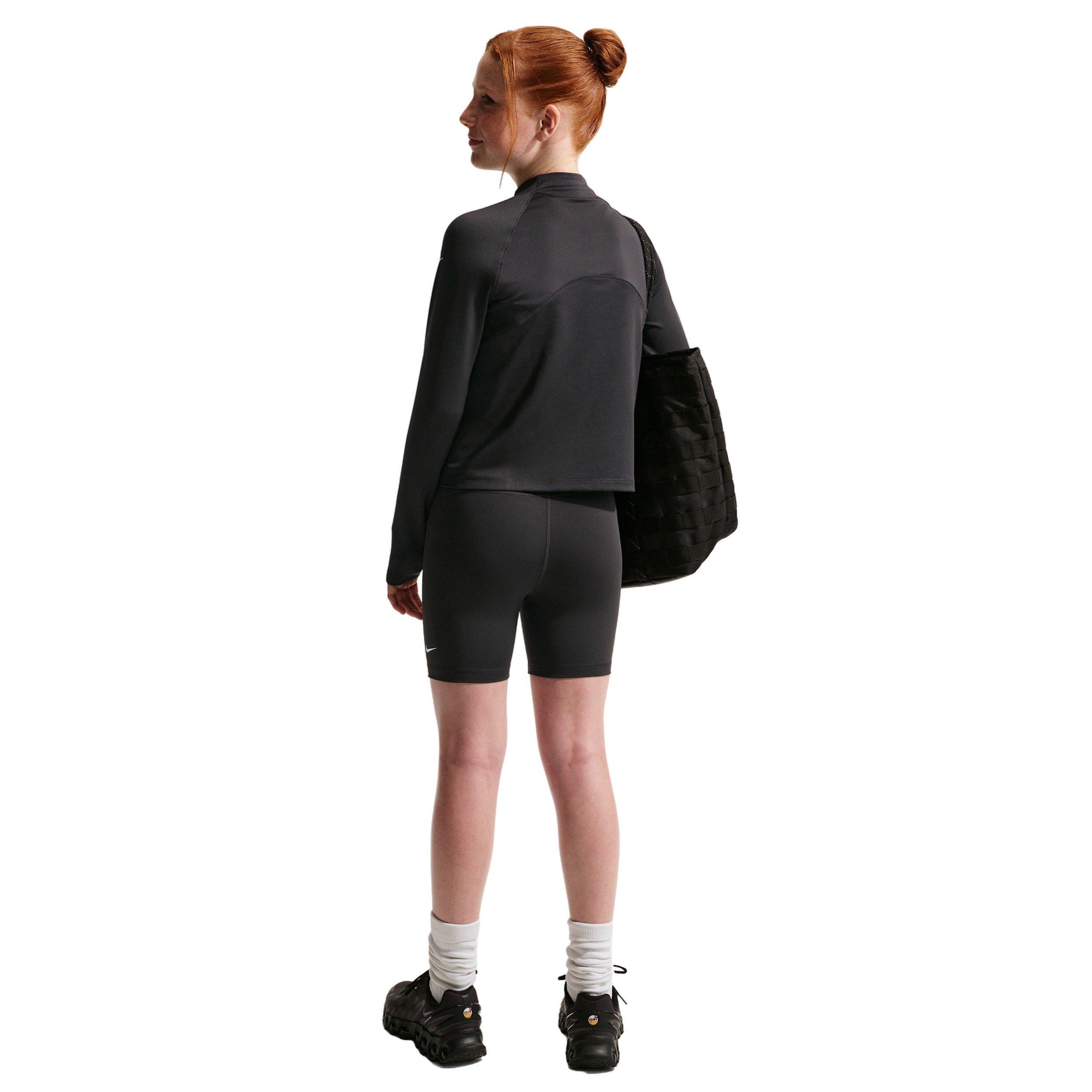 Nike Big Girls' Pro Dri-FIT Half-Zip Long Sleeve Top -Black - BLACK Thumbnail View 5