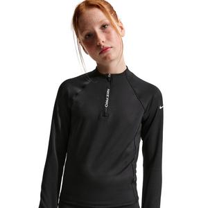 Nike Big Girls' Pro Dri-FIT Half-Zip Long Sleeve Top -Black