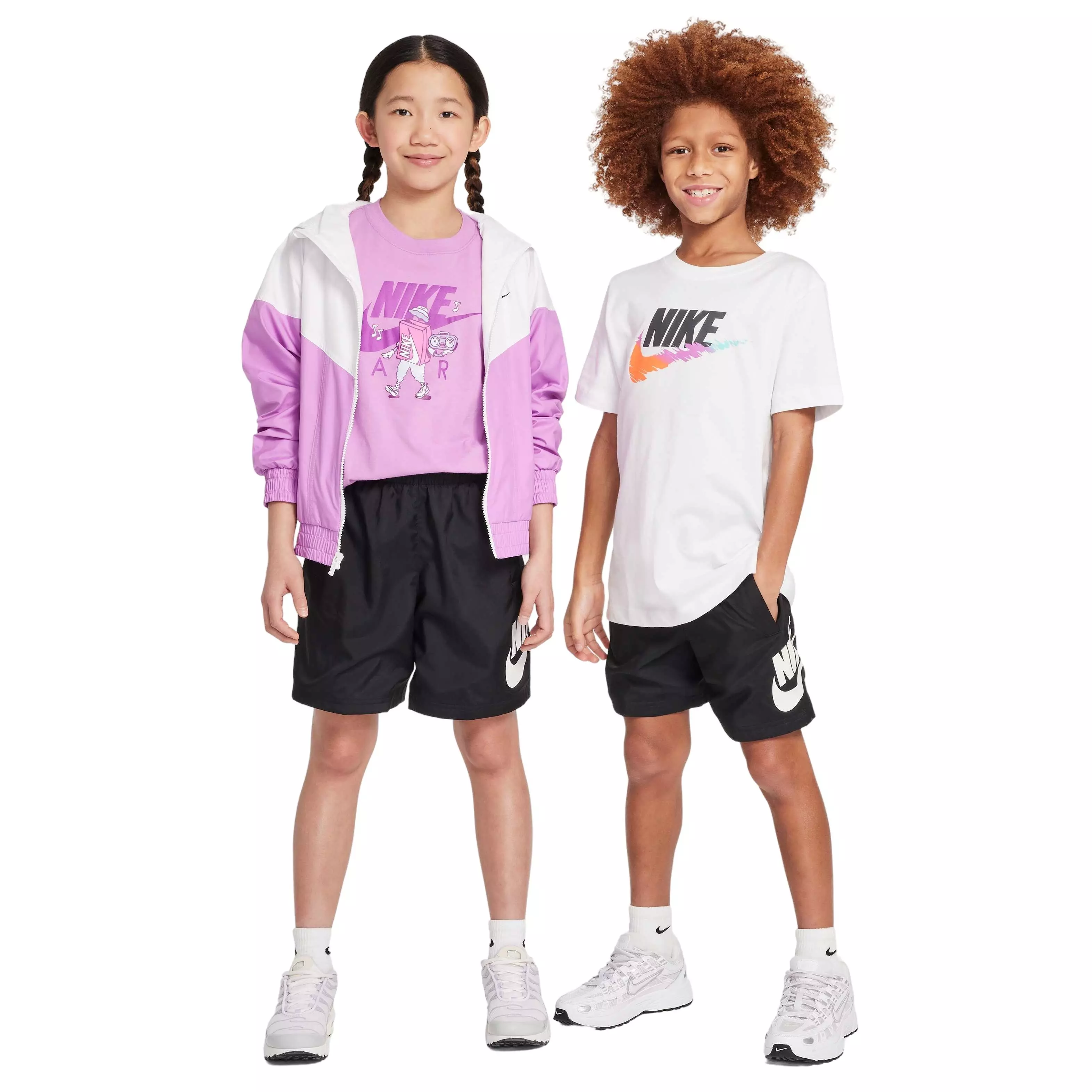 Nike Big Kids' Sportswear Club ​Woven​ 6"​ Shorts - BLACK